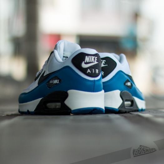 Nike air max 90 essential white black grey  and  blue store