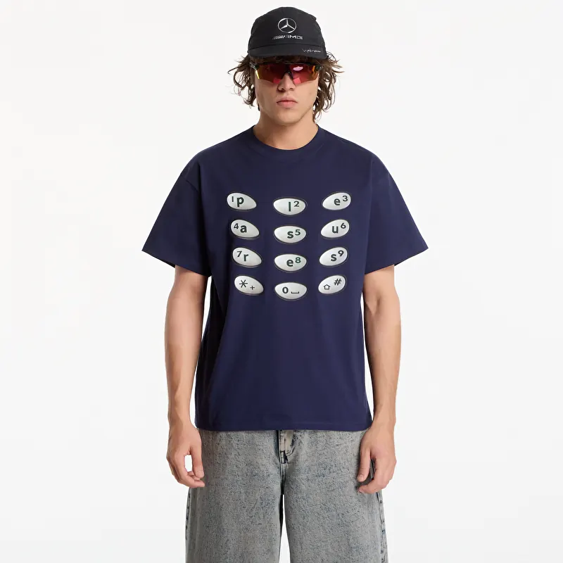 Majice PLEASURES Buttons T-Shirt Navy