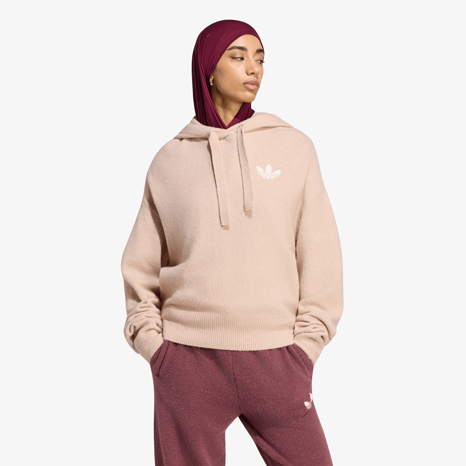 Pullover adidas Essentials Knit Hoodie Wonder Taupe