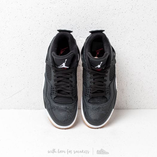 Jordan 4 black gum on feet top