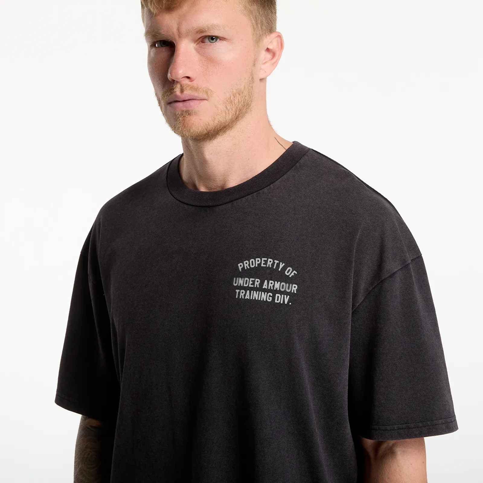 T-shirts Under Armour M HWT Property OF SS Ultimate Black/ Titanium