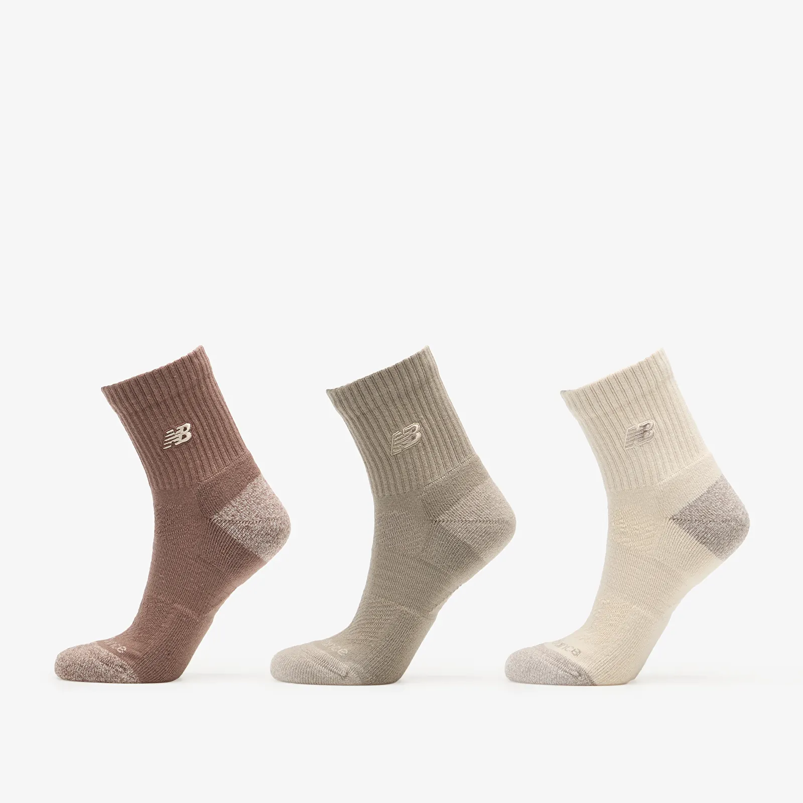 Sokken New Balance Active Premium QTR 3 Pack Linen/ Arid Stone/ Earth Shadow