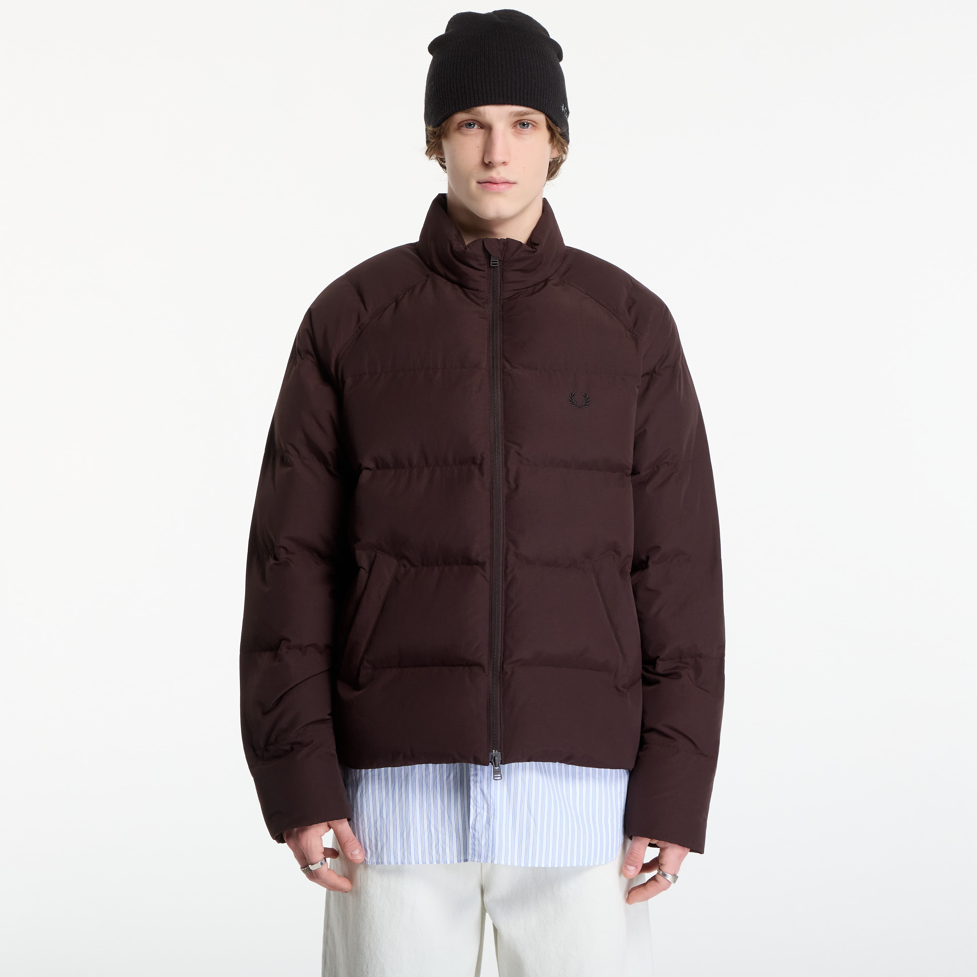 Jacket FRED PERRY Raglan Sleeve Padded Jacket Rich Brown M