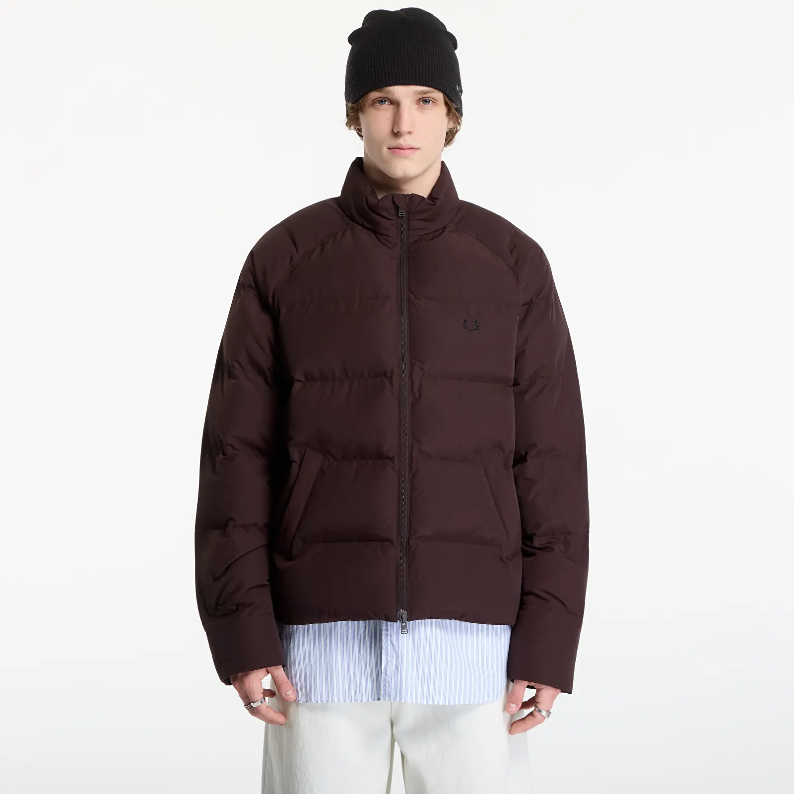 Bundy FRED PERRY Raglan Sleeve Padded Jacket Rich Brown