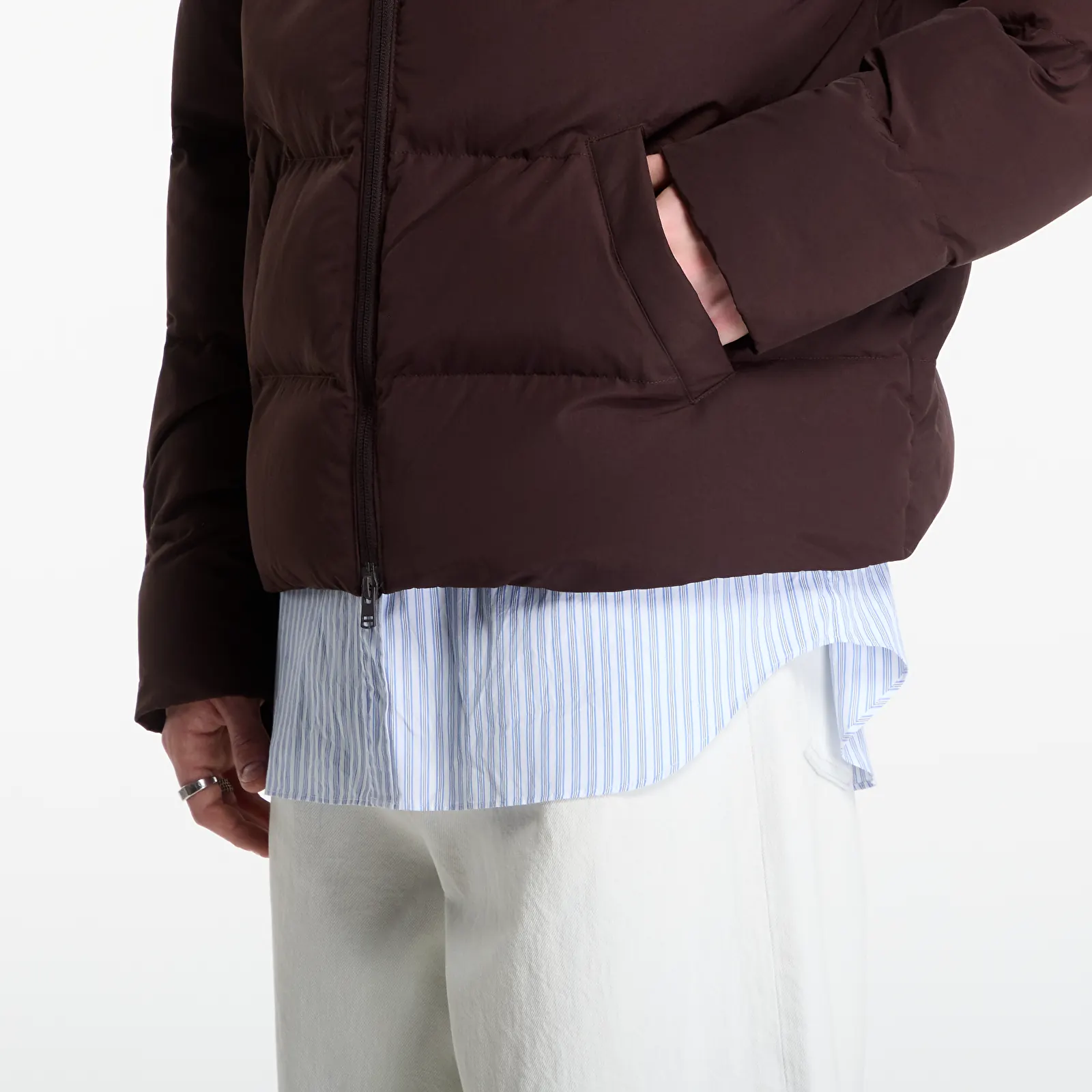 Bundy FRED PERRY Raglan Sleeve Padded Jacket Rich Brown