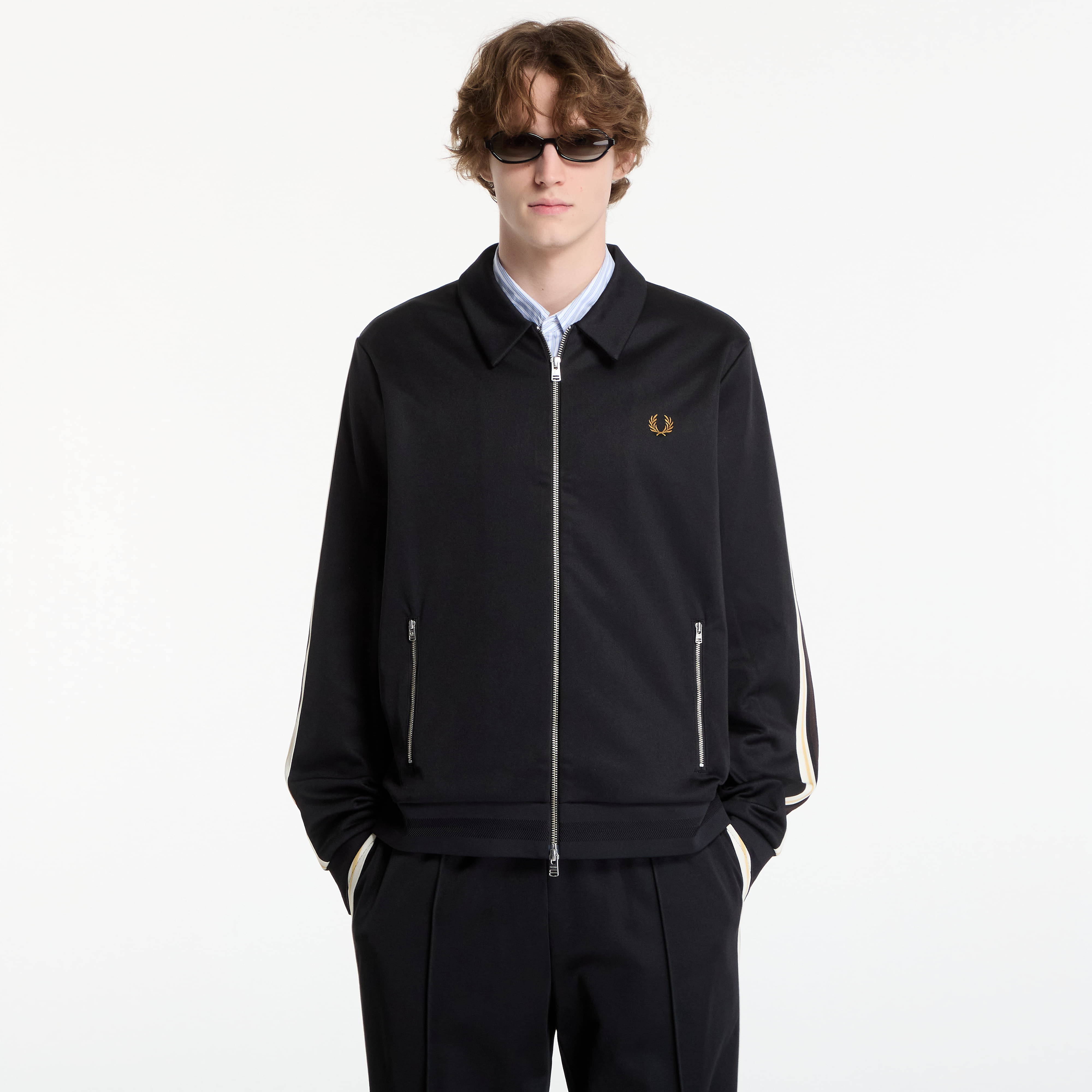 Sweatshirt FRED PERRY Tipped Tape Track Jacket Black L