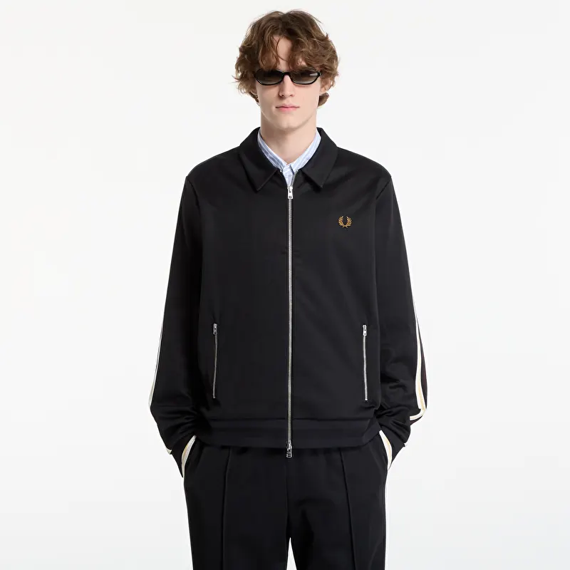 Verryttelypaita FRED PERRY Tipped Tape Track Jacket Black