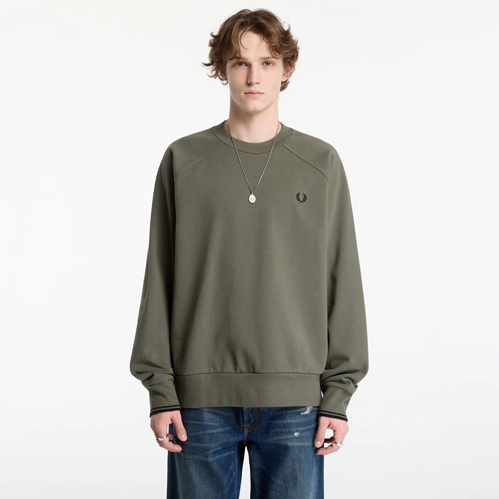 Felpe FRED PERRY Tipped Crewneck Sweatshirt Black