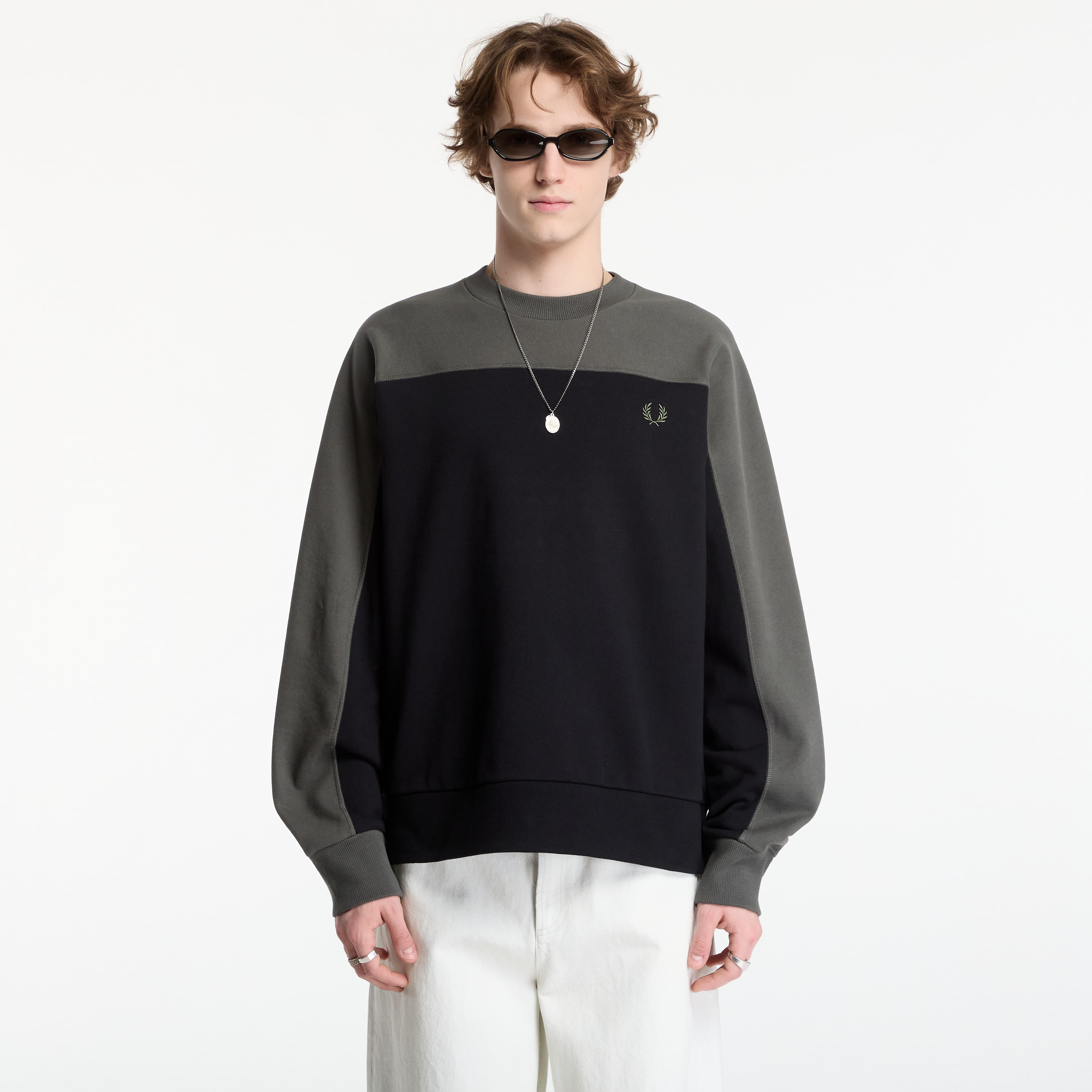 Sweatshirt FRED PERRY Colour Block Sweatshirt Black XL