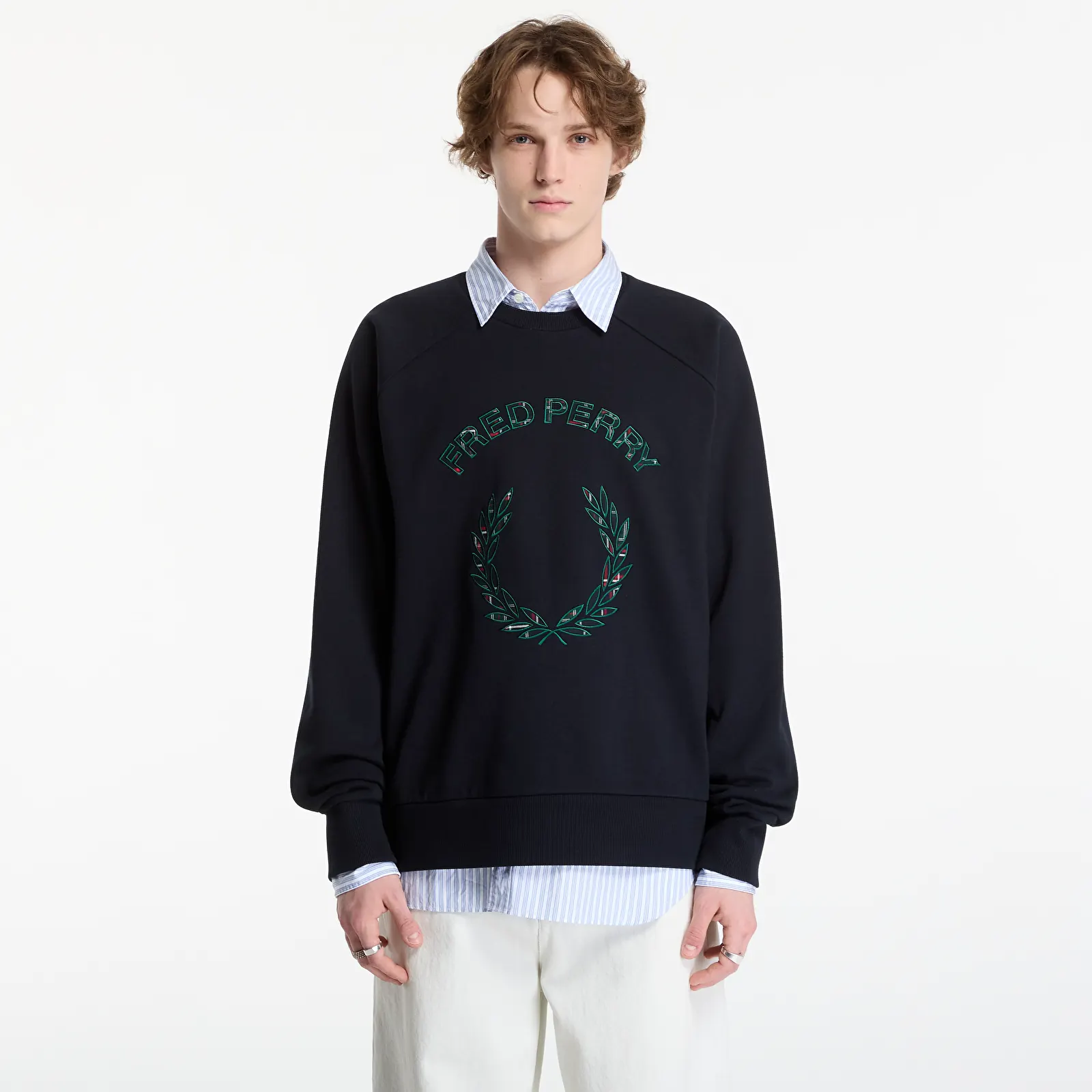 Hoodies and sweatshirts  FRED PERRY Tartan Applique Sweatshirt White