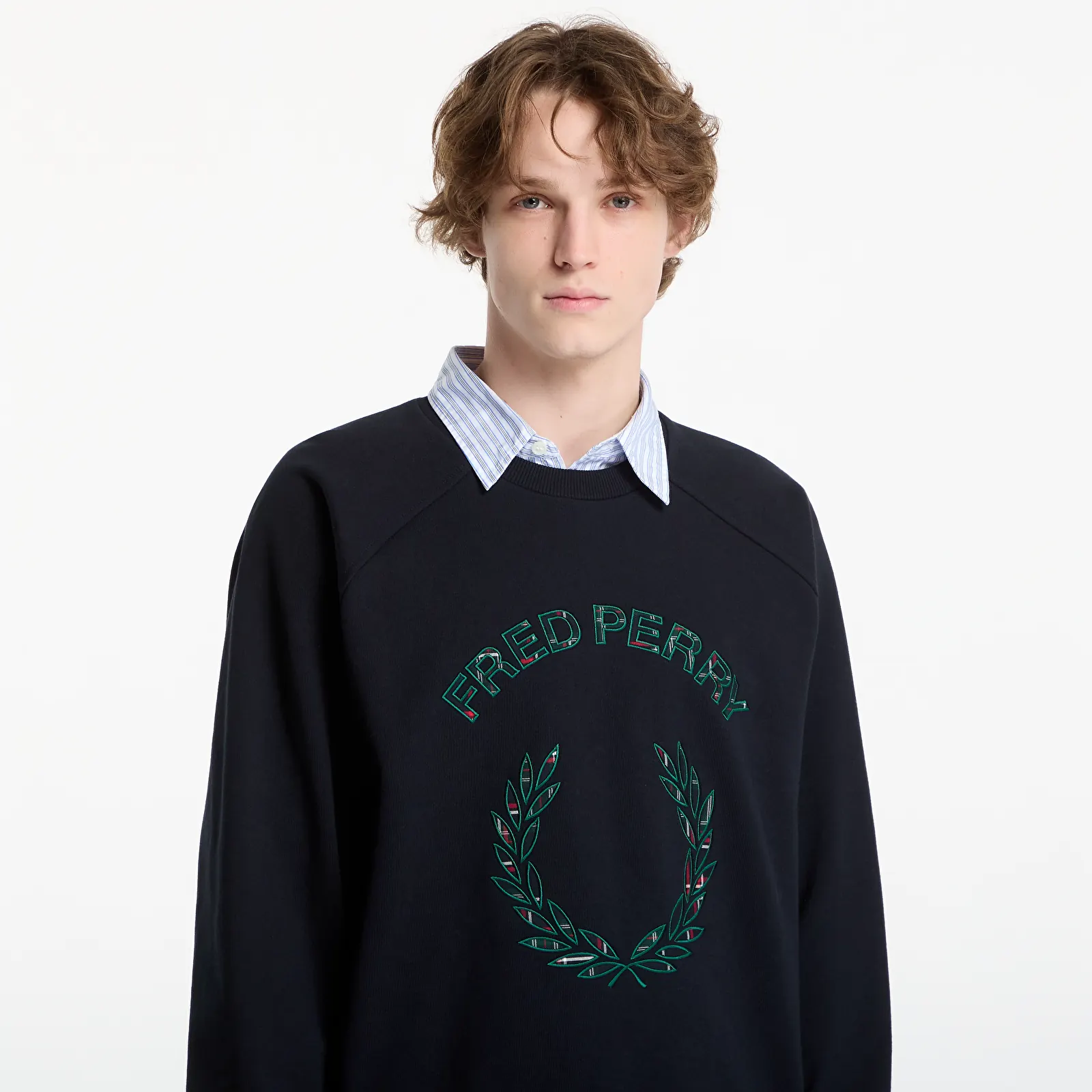 Hoodies and sweatshirts  FRED PERRY Tartan Applique Sweatshirt White
