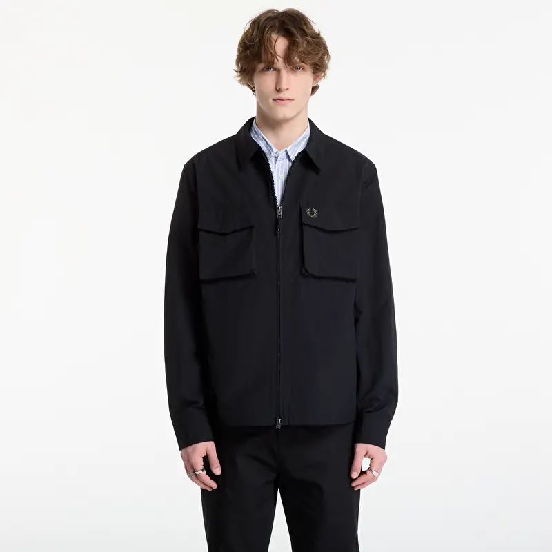 Košile FRED PERRY Ripstop Pocket Overshirt Black