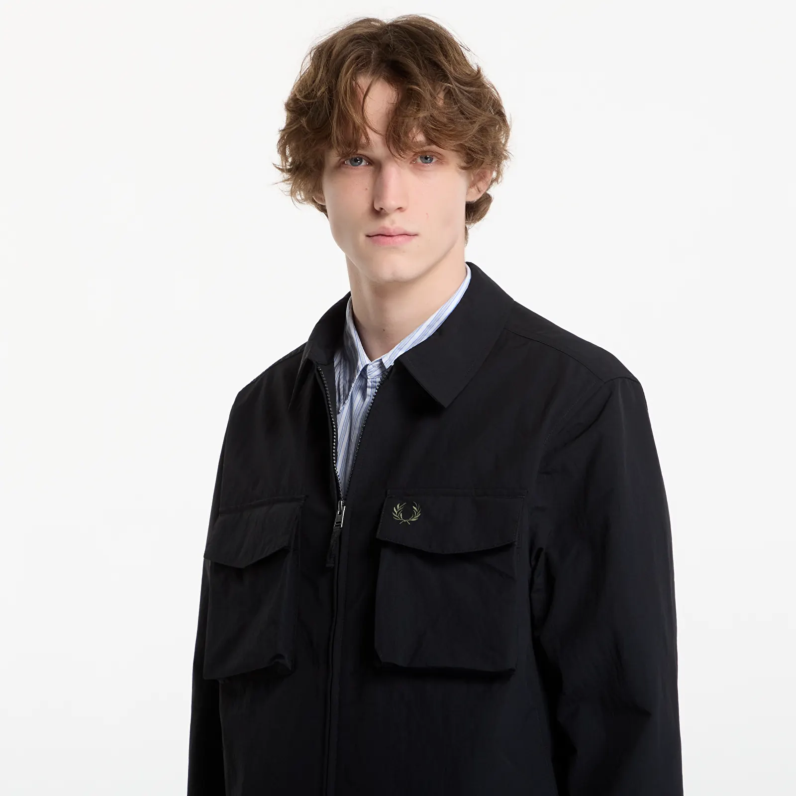 Skjortor FRED PERRY Ripstop Pocket Overshirt Black