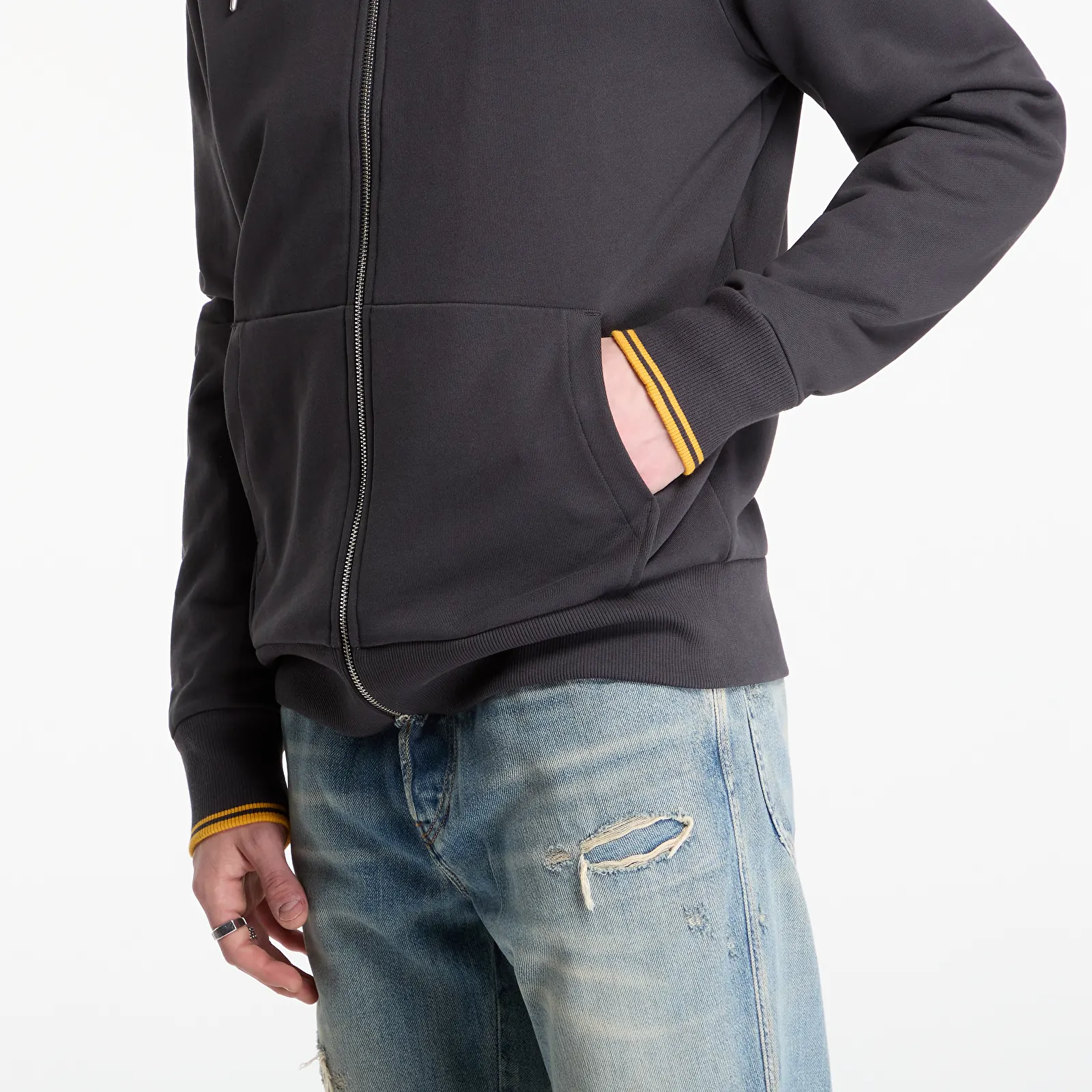 Hættetrøjer og sweatshirts FRED PERRY Hooded Zip Through Sweatshirt Black