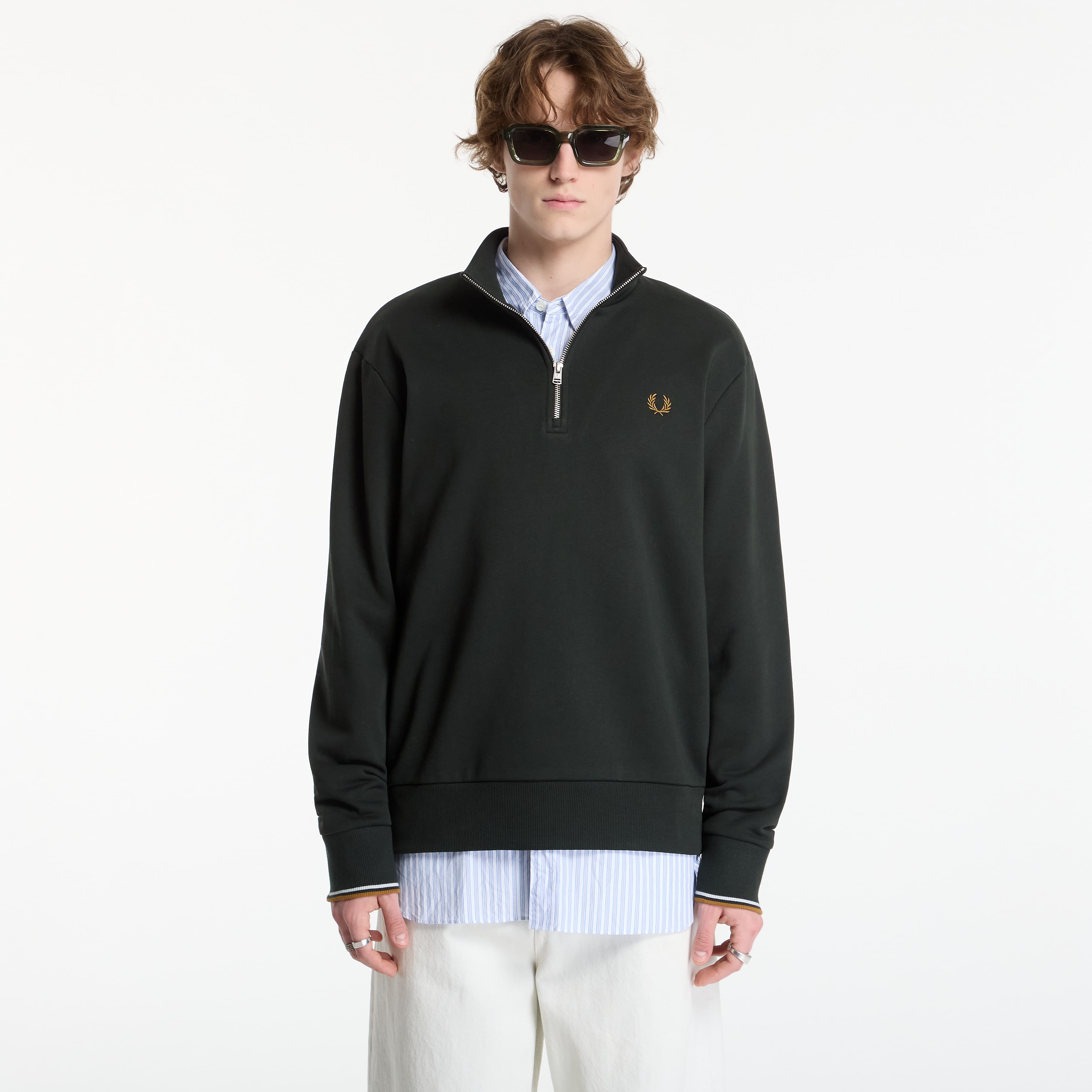 Sweatshirt FRED PERRY Half Zip Sweatshirt Black M