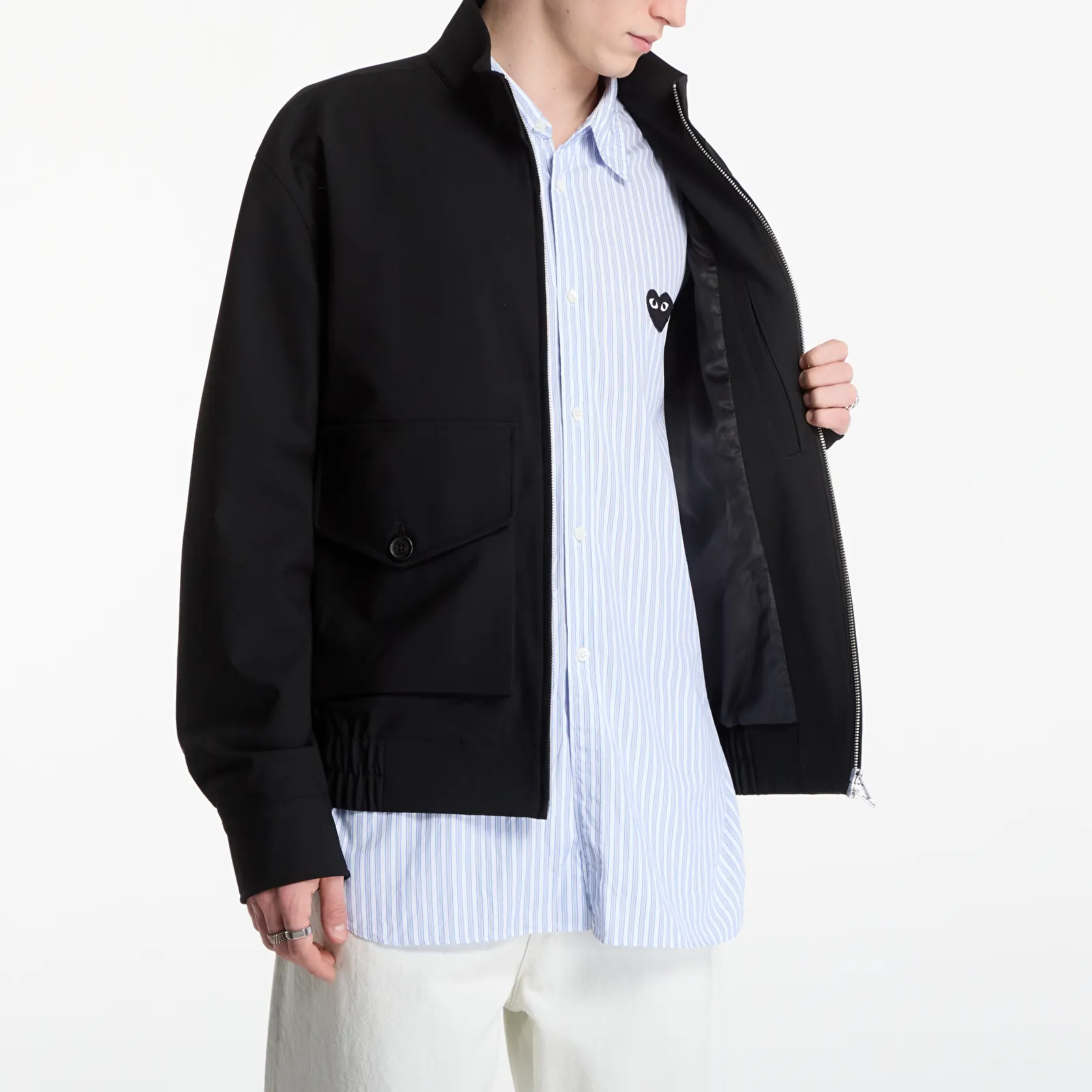 Jassen FRED PERRY Patch Pocket Funnel Neck Jkt Black Moss