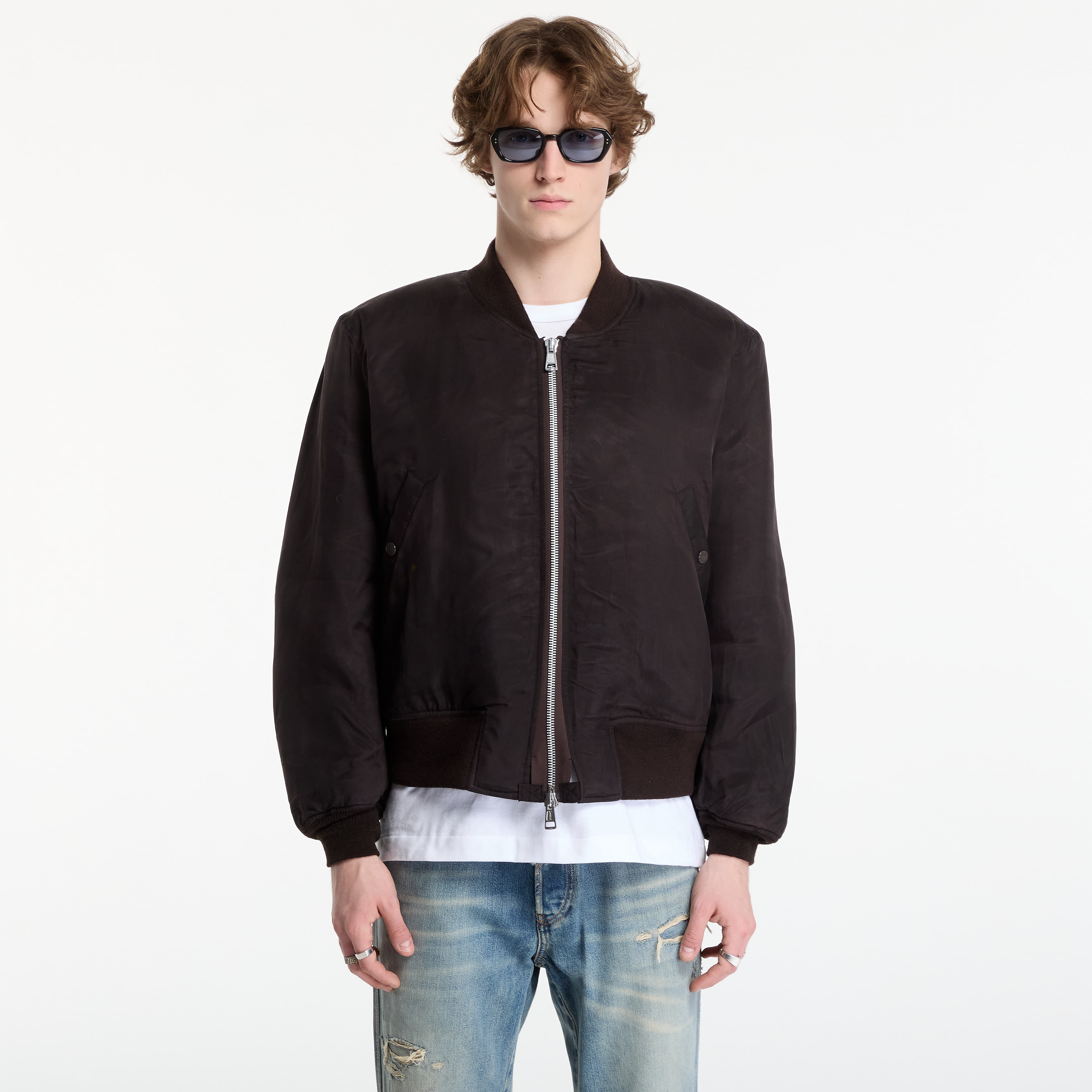 Jacket OUR LEGACY Bomber Root Brown Wax Dipped Cupro 48