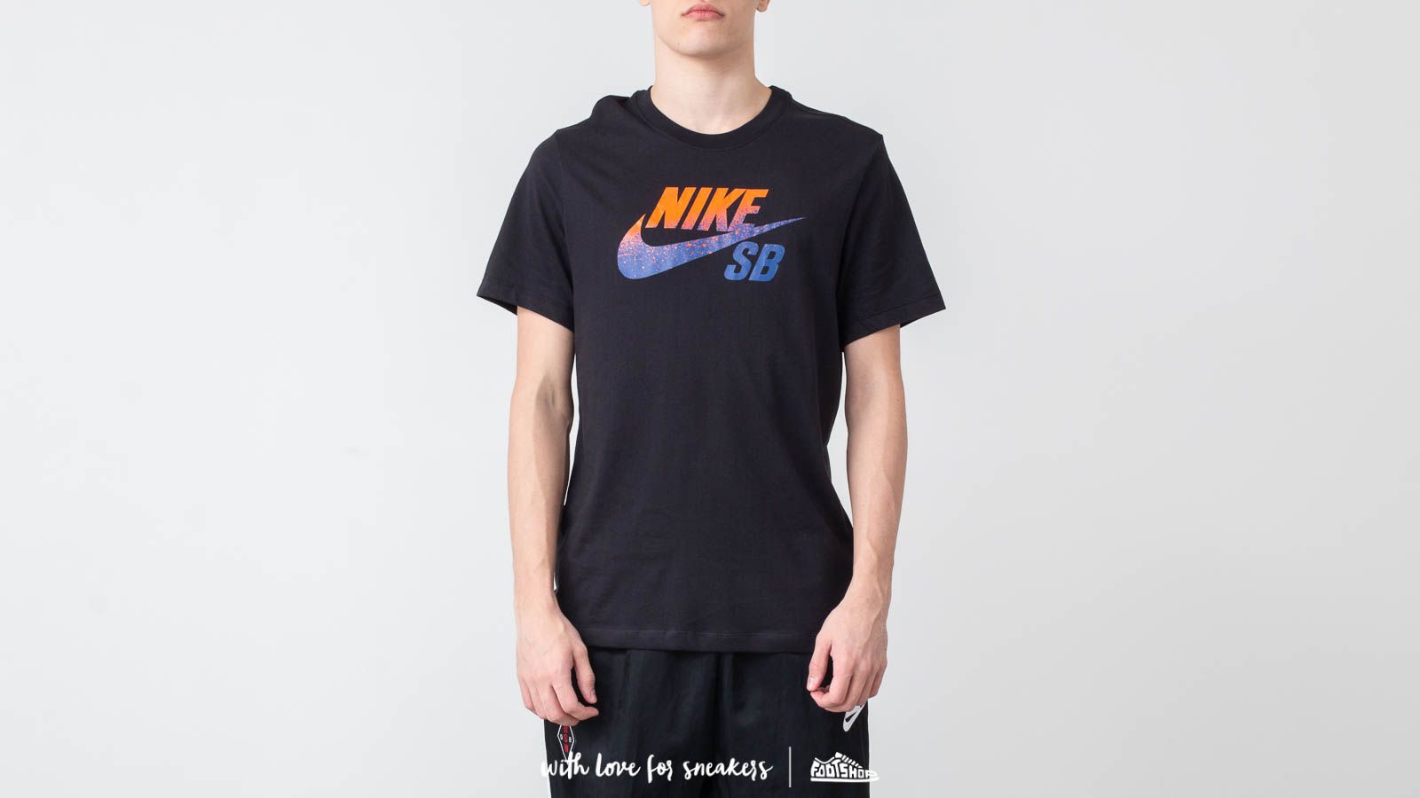Marškinėliai Nike SB Dri-FIT Tee Black/ Rush Blue/ Brilliant Orange