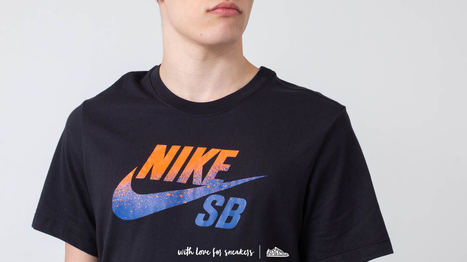 Marškinėliai Nike SB Dri-FIT Tee Black/ Rush Blue/ Brilliant Orange