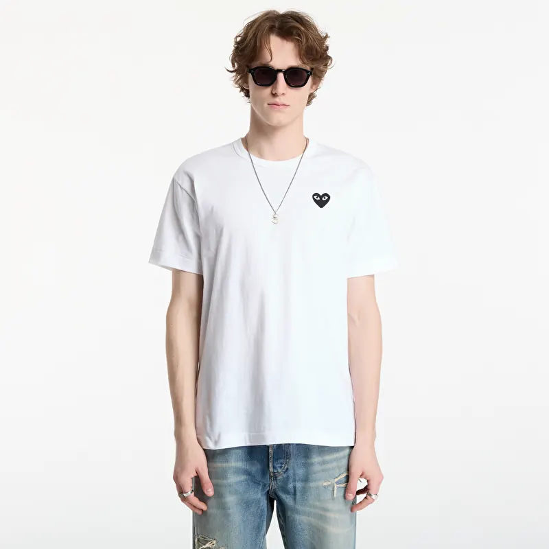 T-Shirt Comme des Garçons PLAY T-Shirt Logo Print Black Emblem UNISEX White