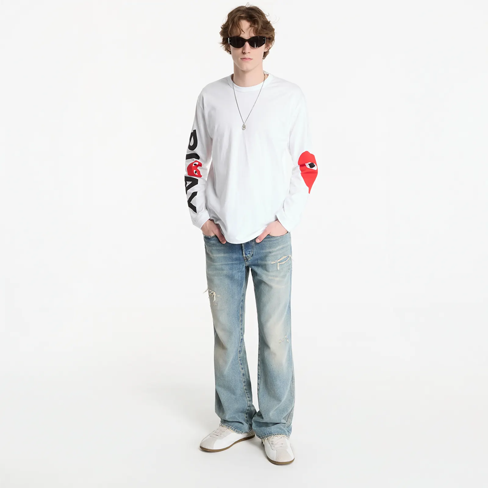 Тениски Comme des Garçons PLAY T-Shirt Logo Print Knit UNISEX White