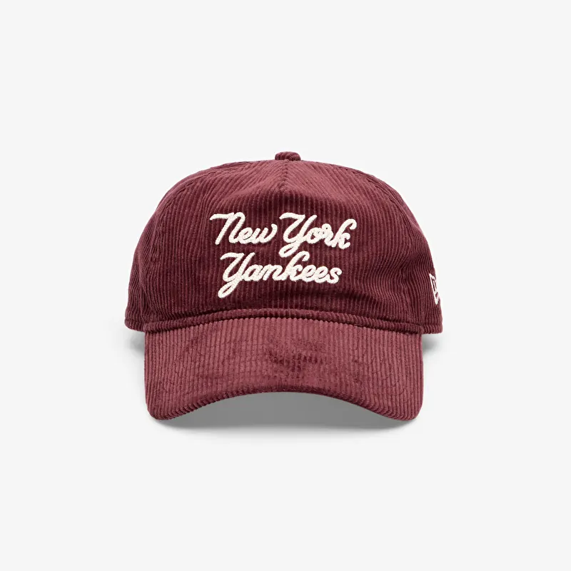 Šiltovka New Era 9TWENTY A-Frame MLB Cord Script New York Yankees Maroon