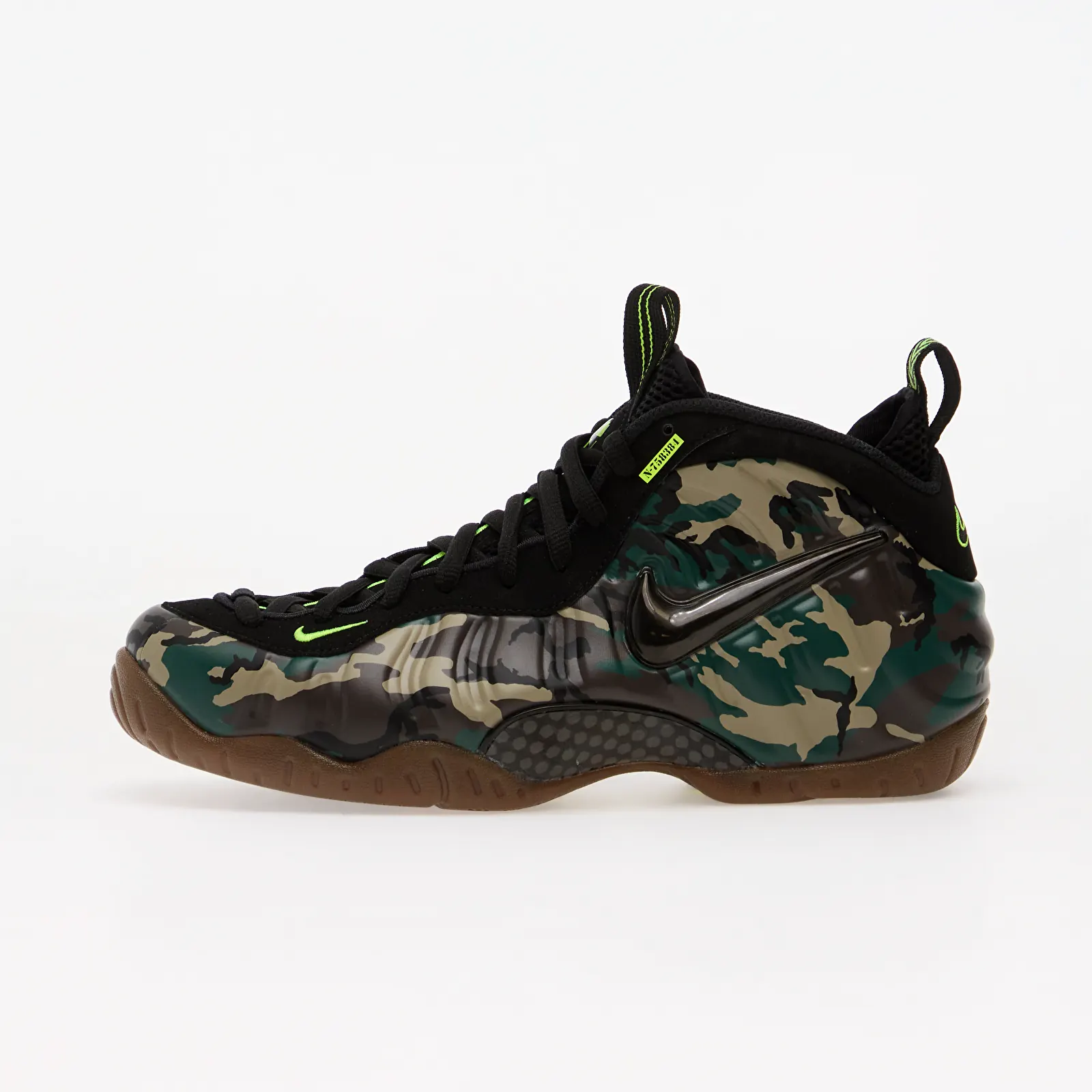 Baskets homme Nike Air Foamposite Pro Premium Black/ Black-Voltage Green-Gum Dark Brown