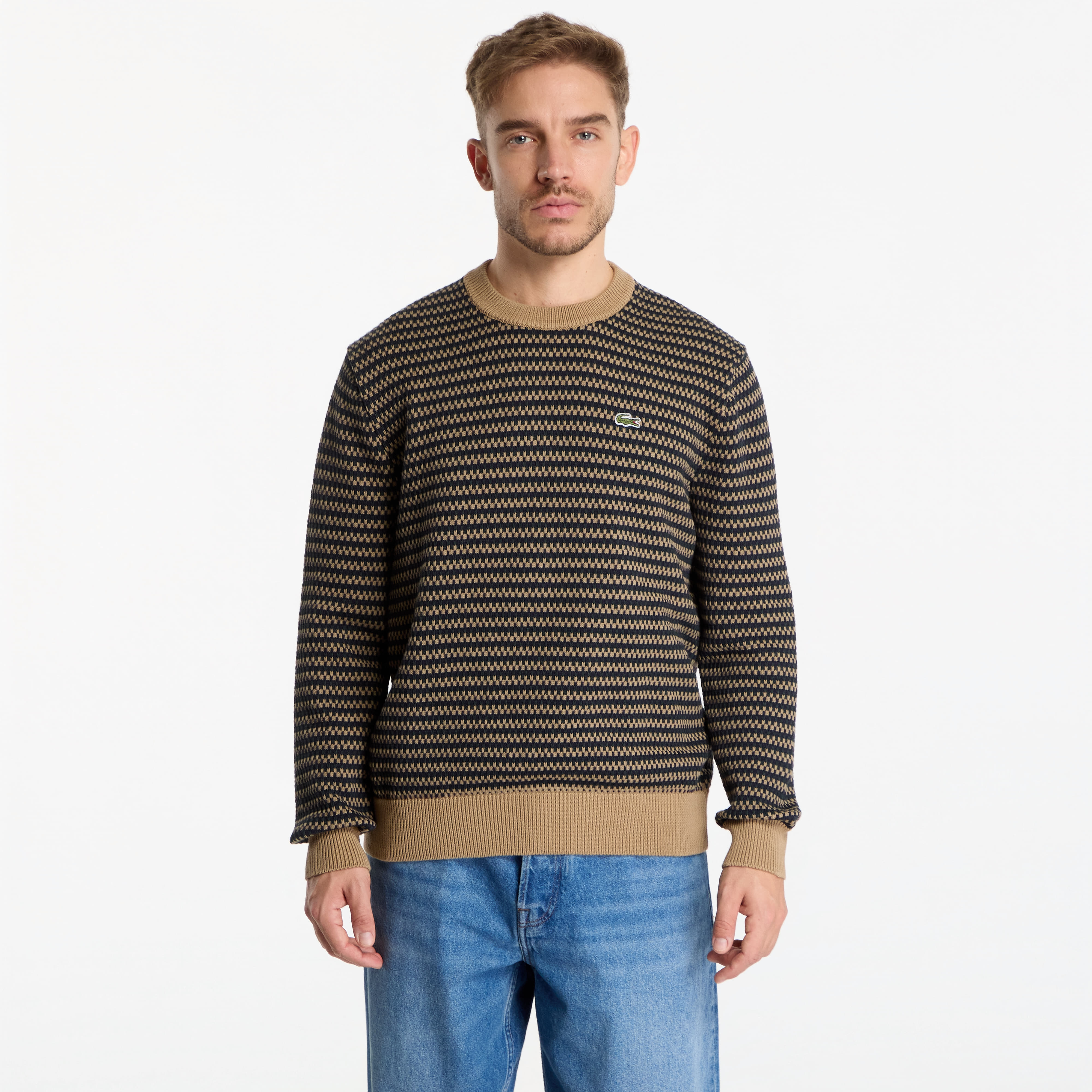Sweater Lacoste Crewnecks Sweaters Cookie/Sinople-Dark Navy Blue 5