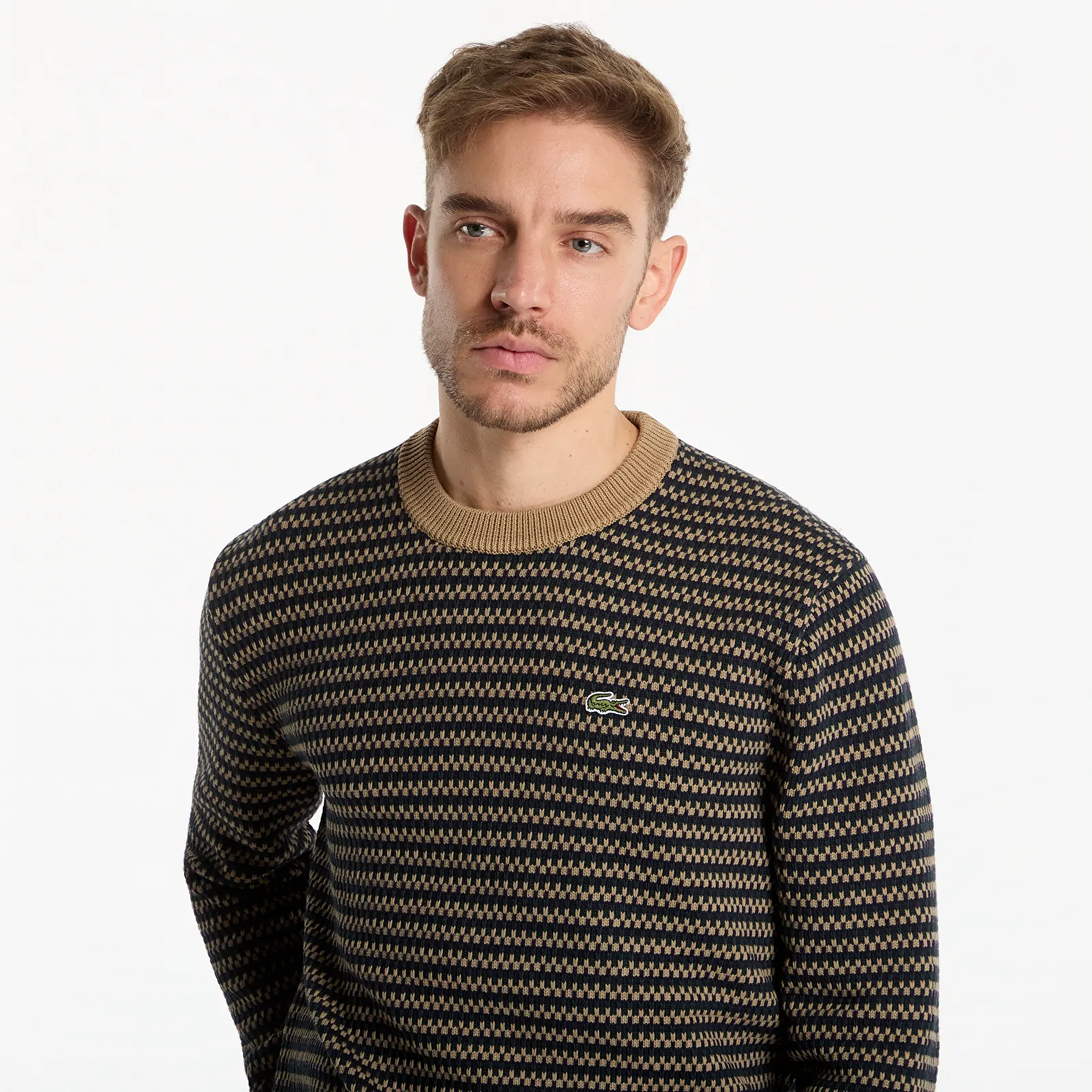 Pullover für Männer Lacoste Crewnecks Sweaters Cookie/Sinople-Dark Navy Blue