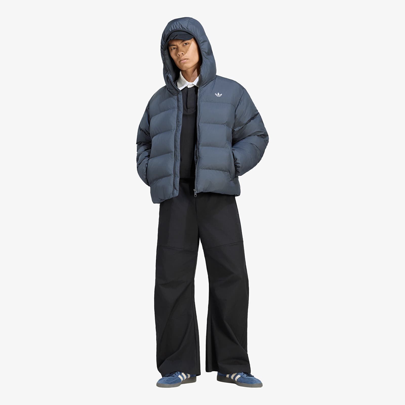 Pánske bundy adidas Hooded Regen Jacket Night Grey
