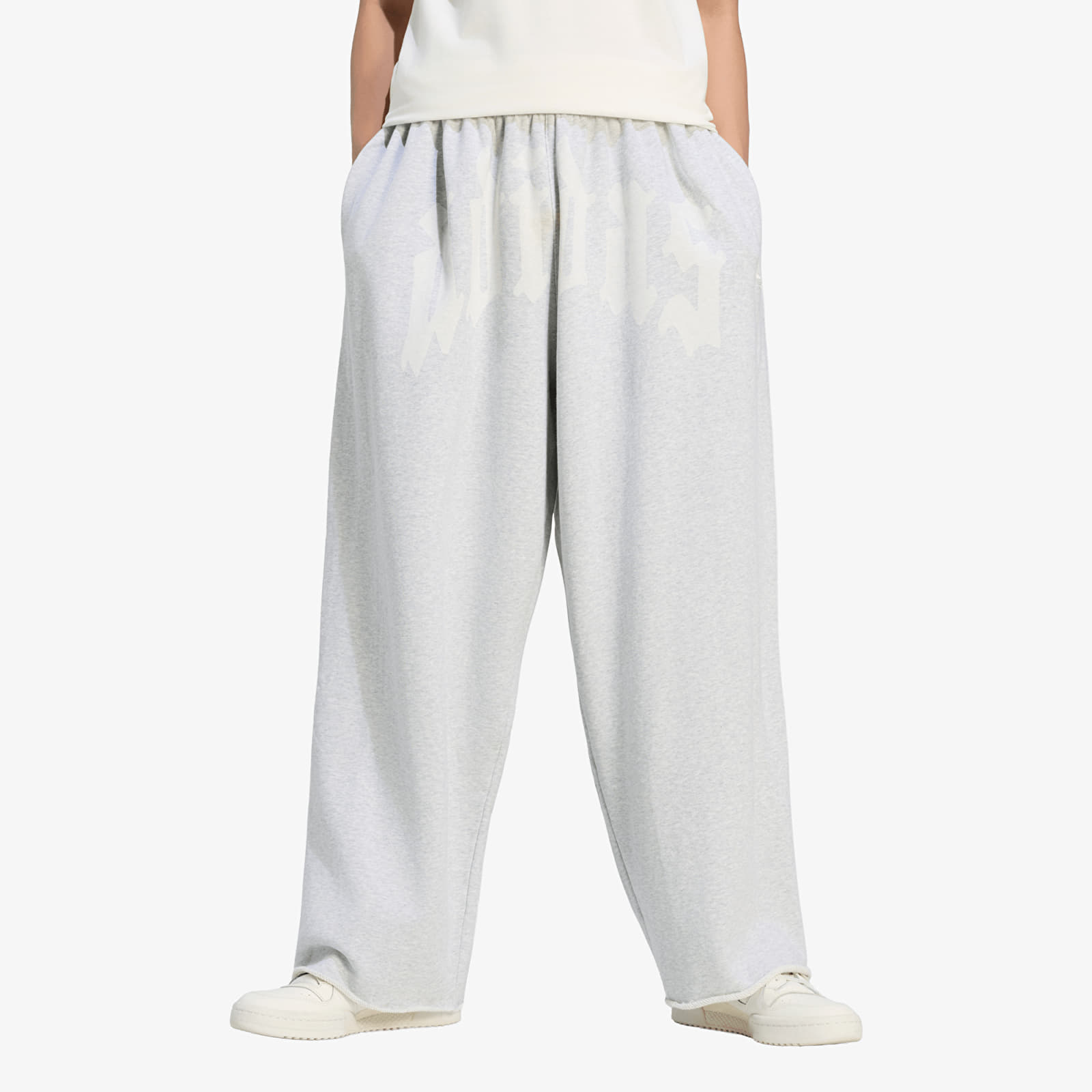 Tepláky adidas Wide Leg Sweat Pant Light Grey Heather