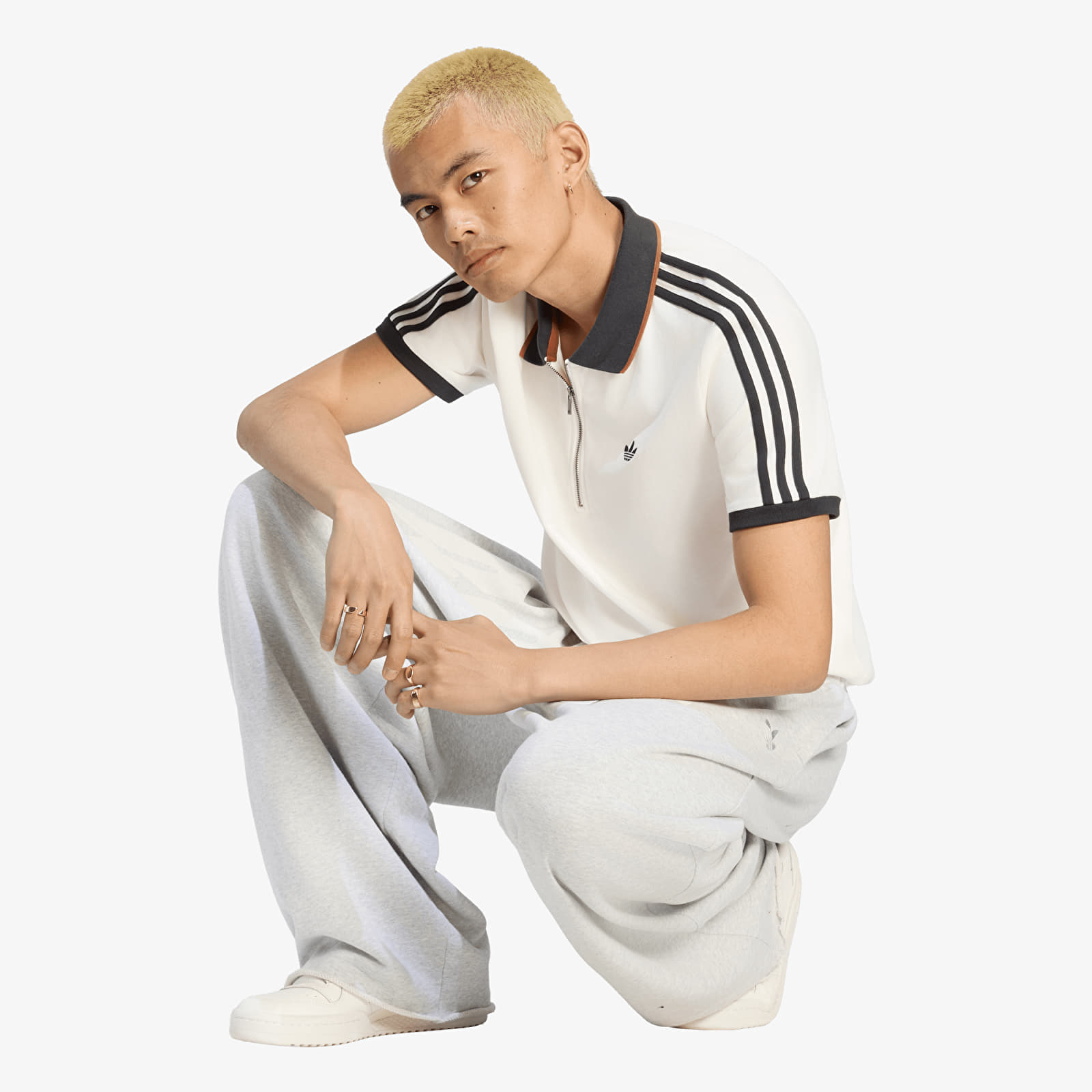 Tepláky adidas Wide Leg Sweat Pant Light Grey Heather
