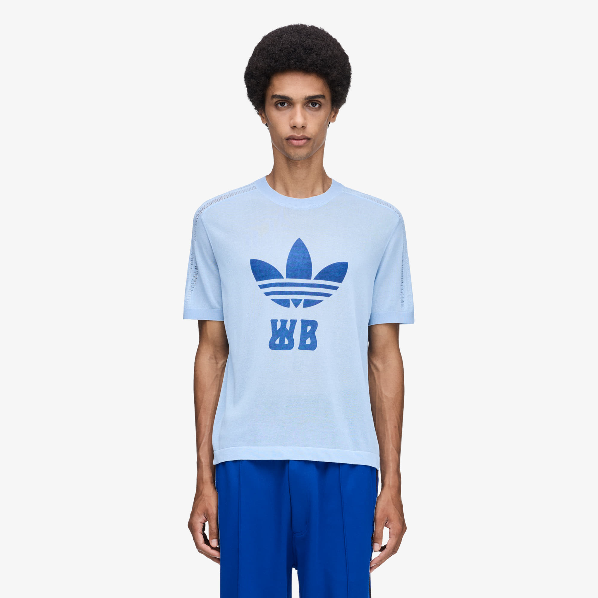 T-shirt adidas x Wales Bonner WB Knit Shirt Clear Sky M