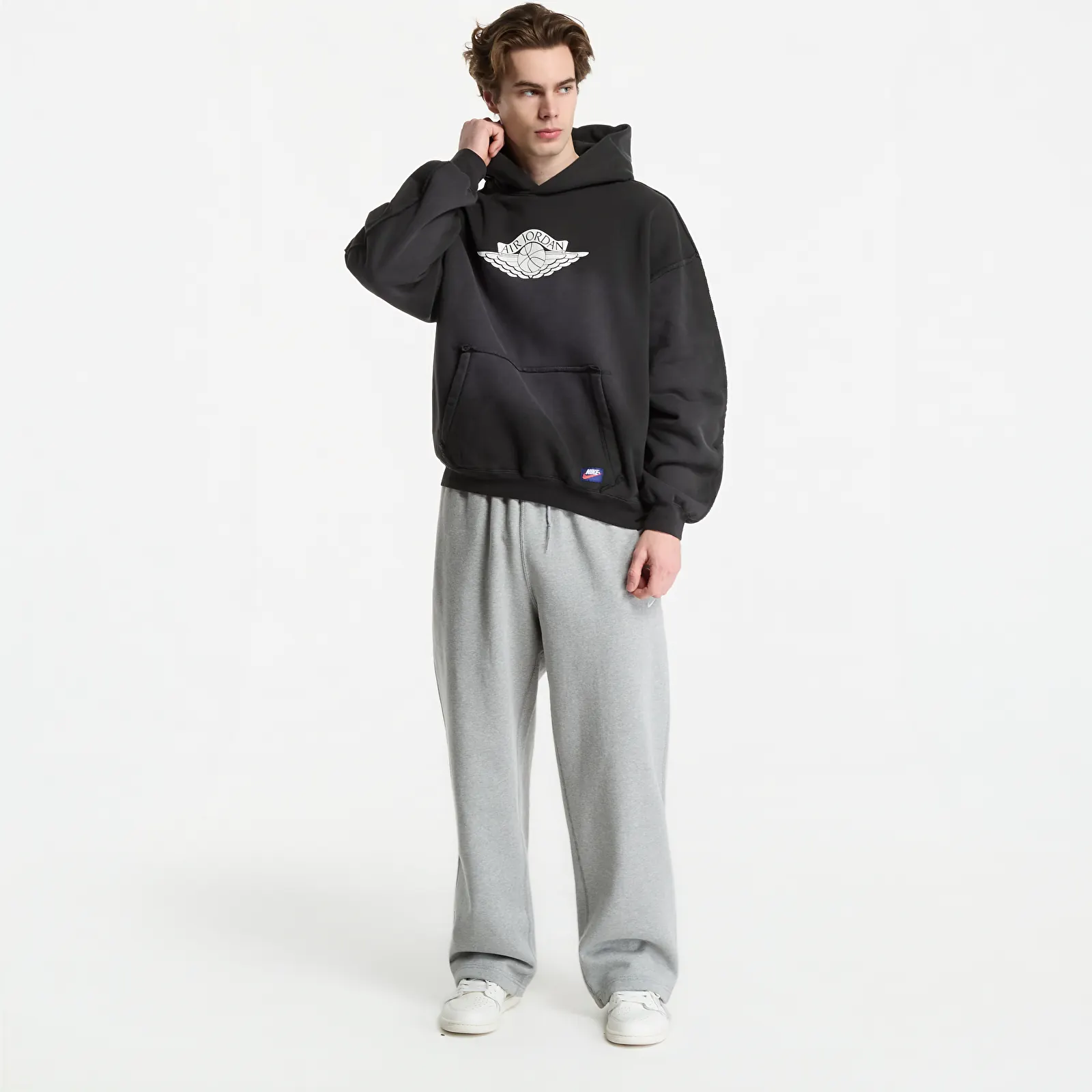 Men's hoodies Jordan Flight Wings Fleece Pullover Hoodie Night Forest/ Sail