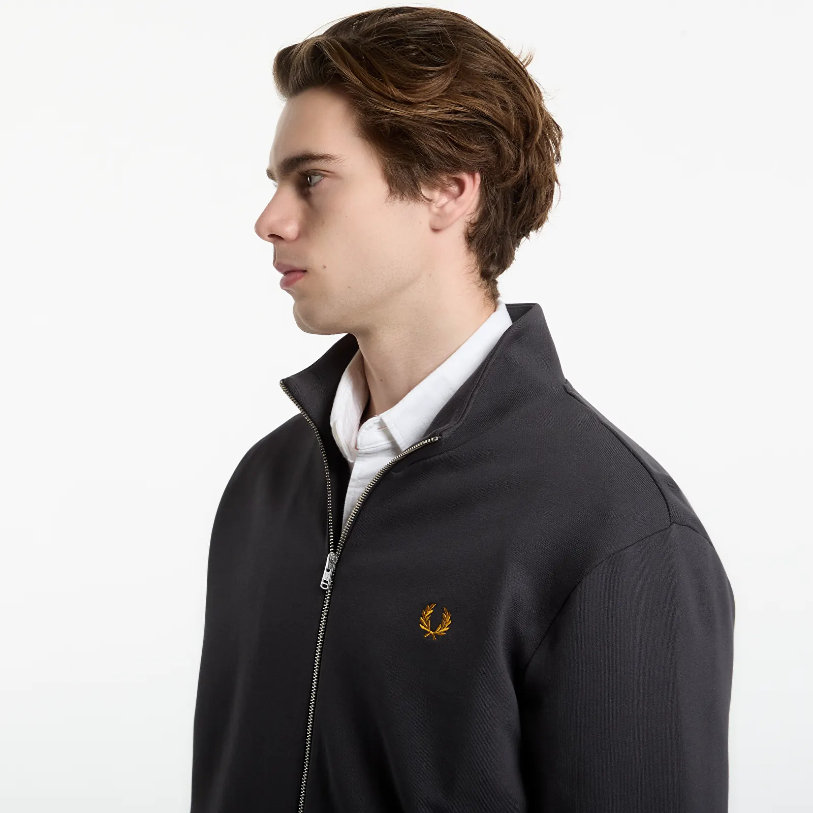 Men's hoodies FRED PERRY Zip Through Sweatshirt Anchor Grey