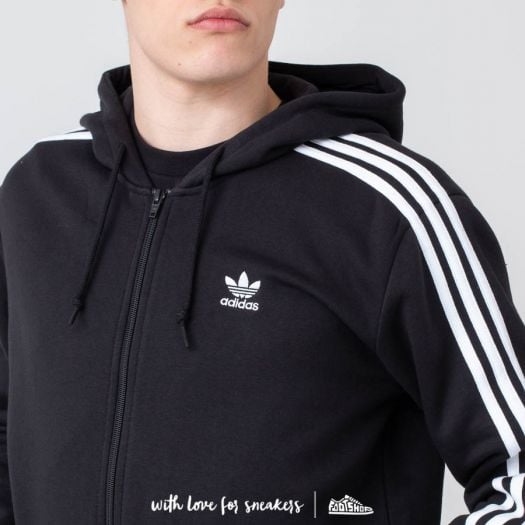 Hoodies and sweatshirts adidas Originals 3 Stripes FZ Hoodie Black