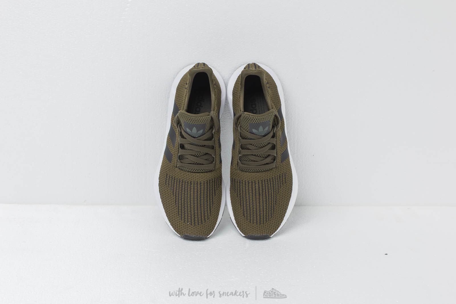 Adidas swift run night shop cargo green & white shoes