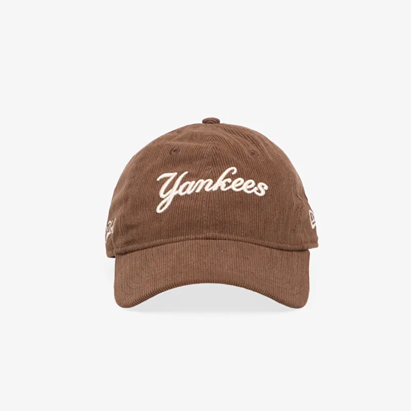 Keps New Era 9TWENTY MLB Cord Script New York Yankees Brown