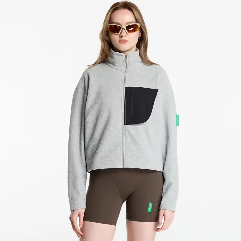 Sweatshirt District Vision Cropped Brushed Fleece Melange Grey