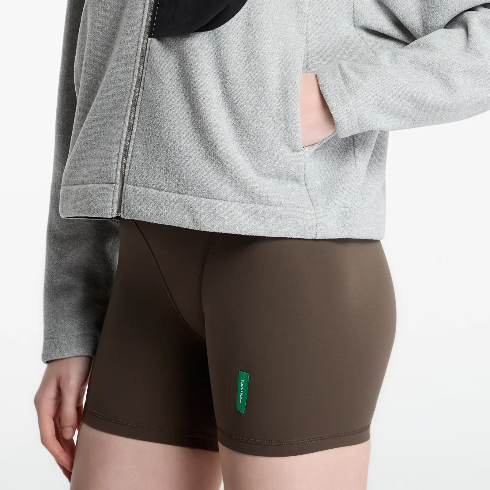 Hoodies och sweatshirts District Vision Cropped Brushed Fleece Melange Grey