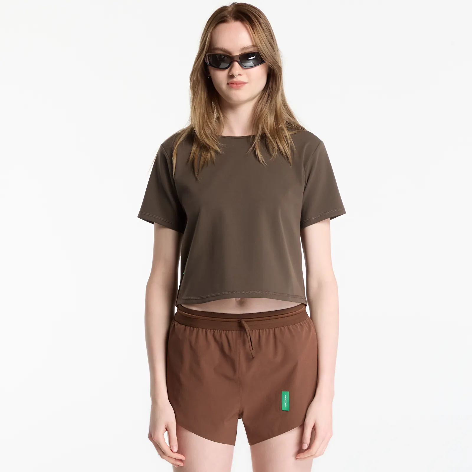 Trička District Vision Boxy Soft Interlock Tee Earth