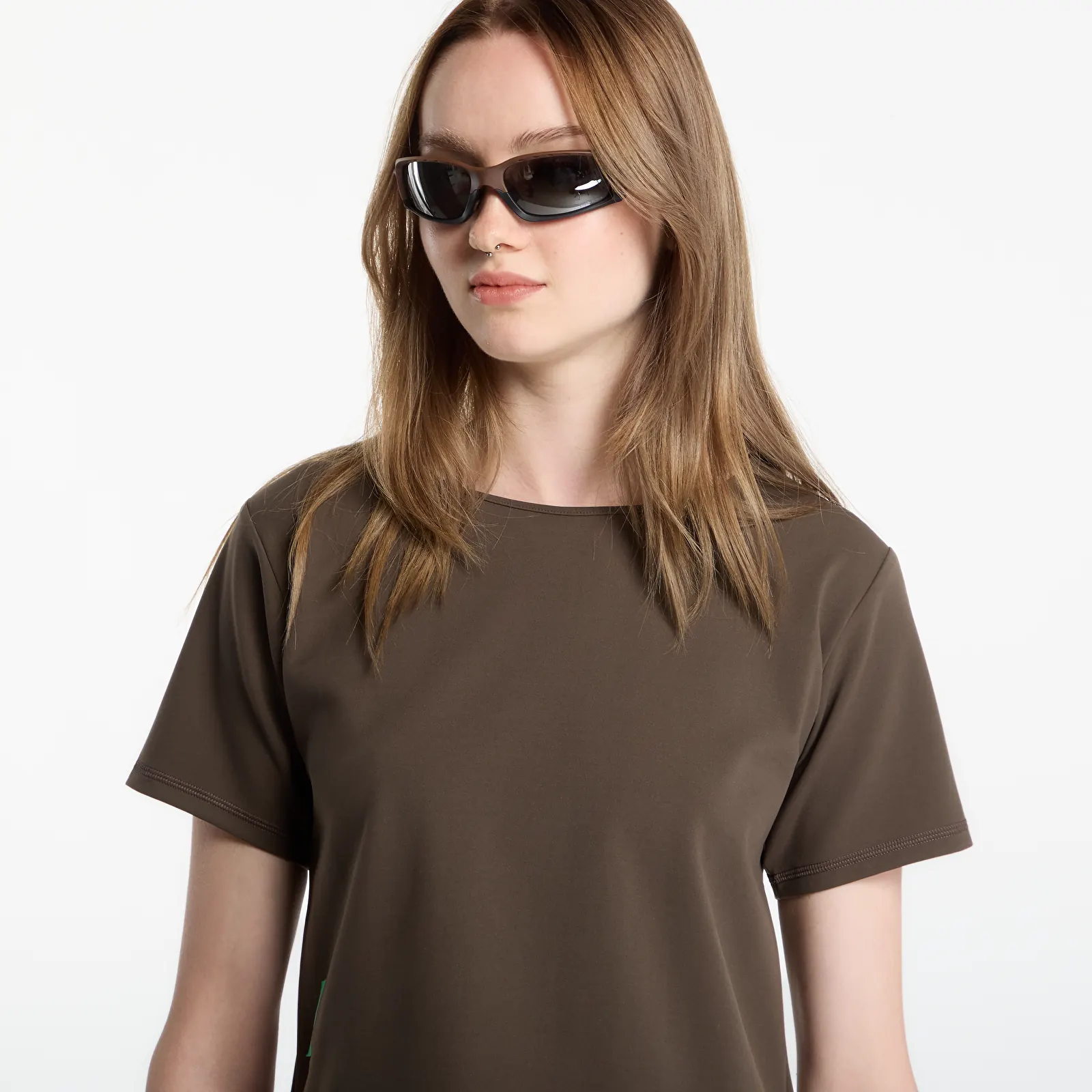 Trička District Vision Boxy Soft Interlock Tee Earth