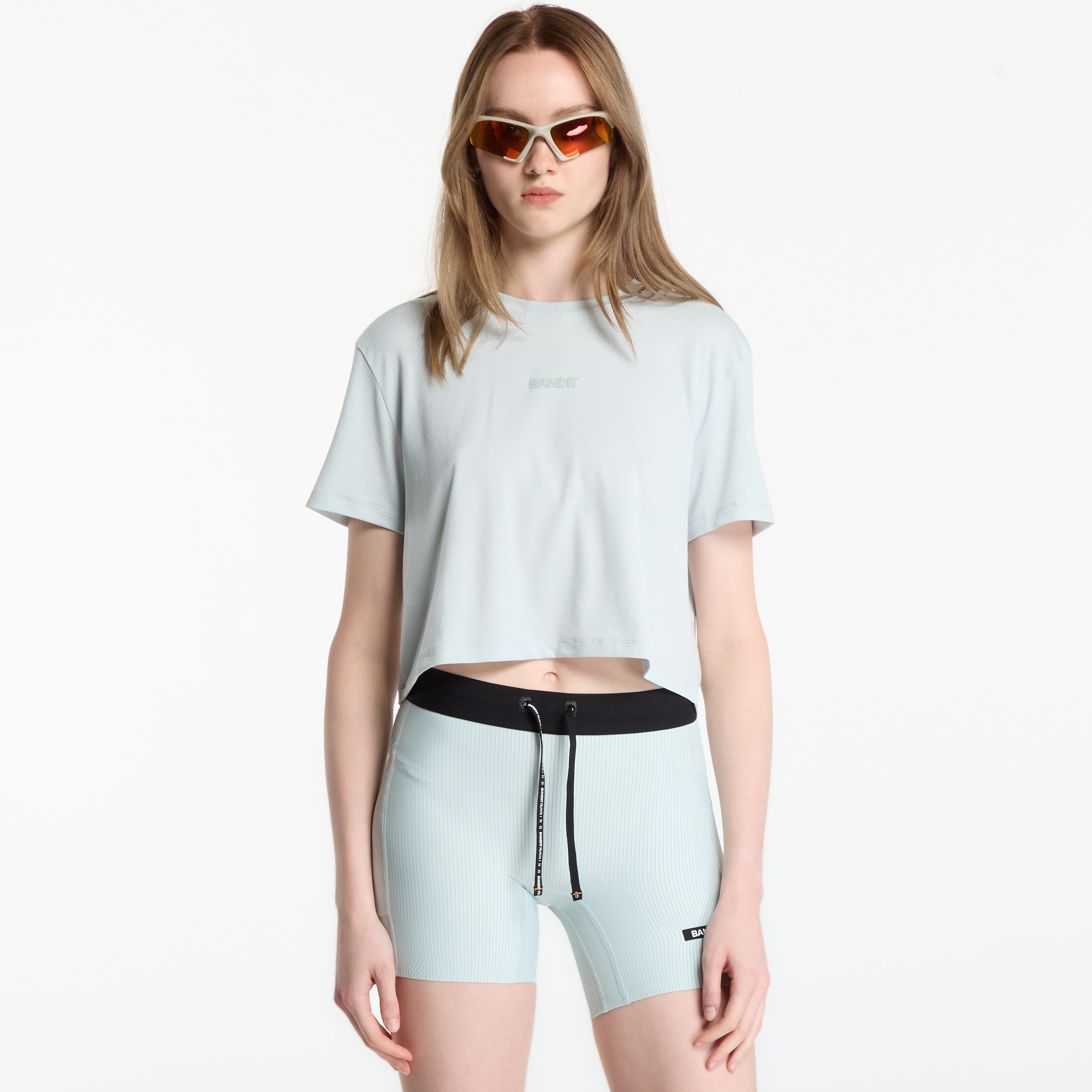 T-shirt BANDIT Women's Micromesh™ Cropped Run Tee Mist M