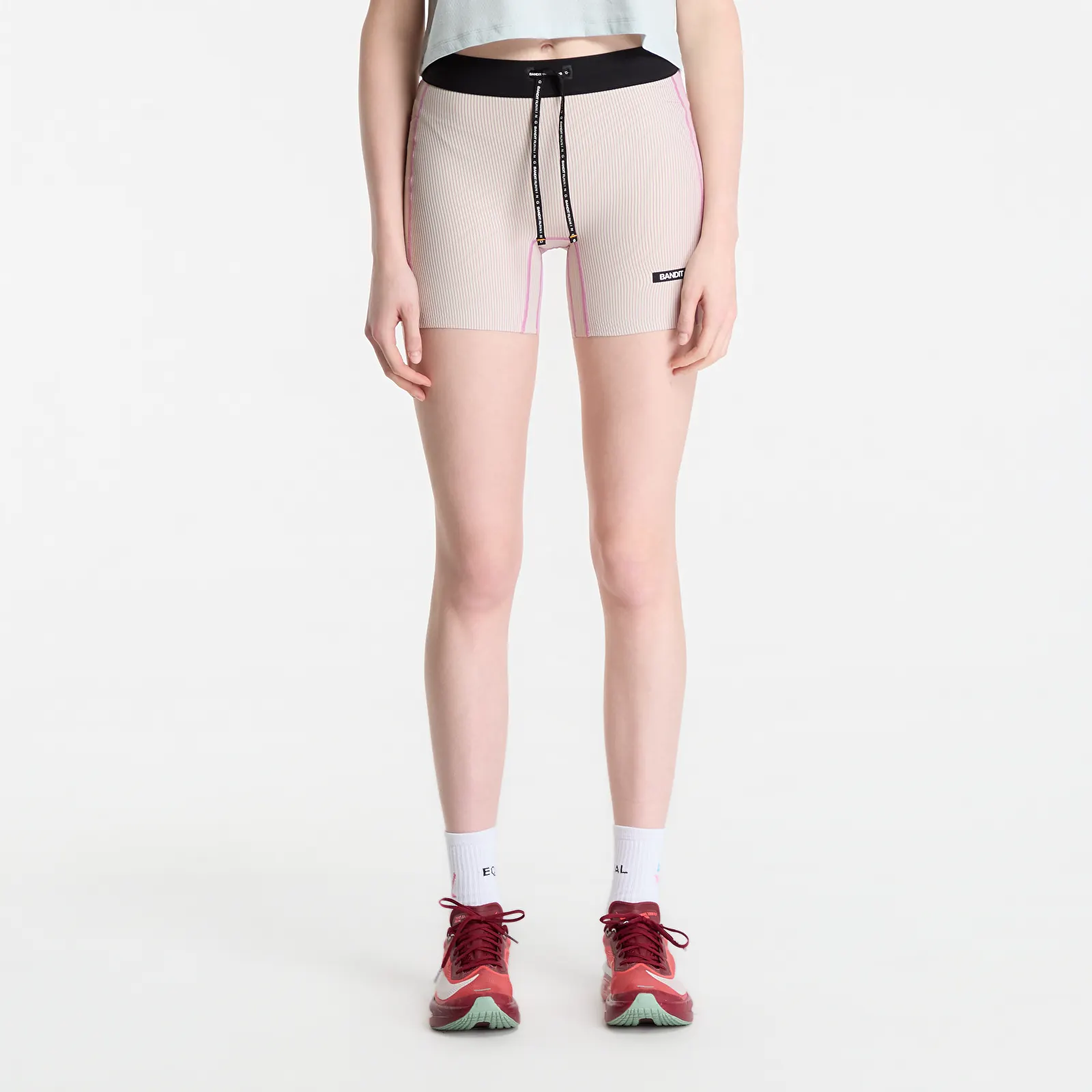 Šorti BANDIT Women's Striped Cadence™ 5 Compression Shorts Plaster/ Orchid