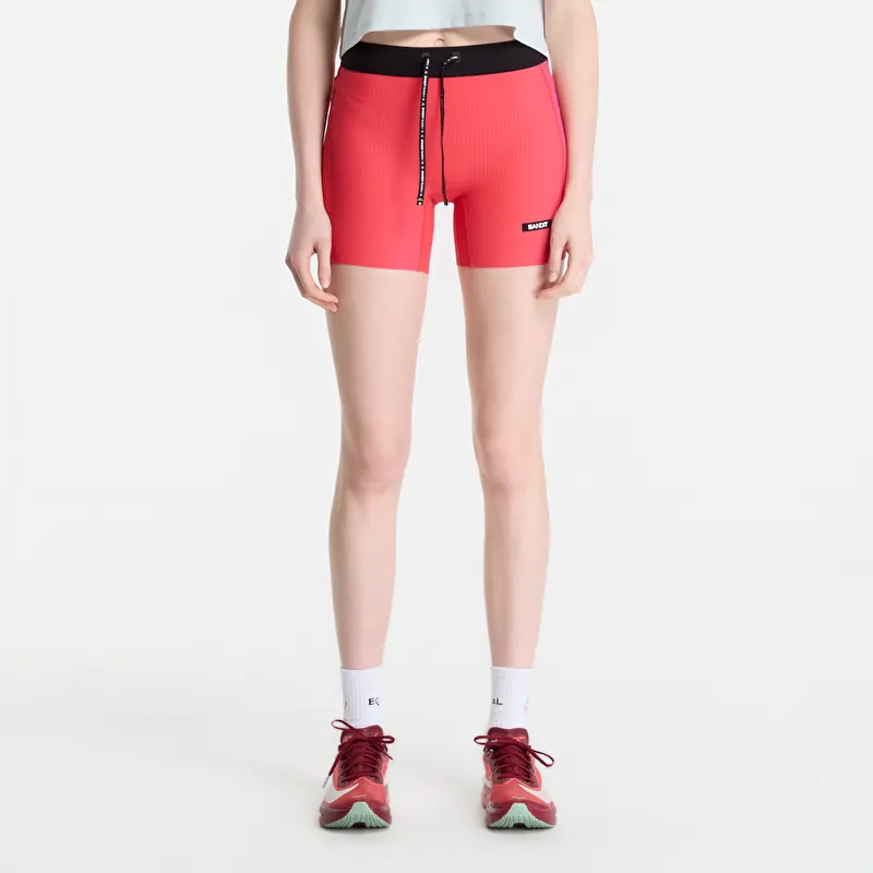 BANDIT Women's Striped Cadence™ 5 Compression Shorts Poppy/ Azalea
