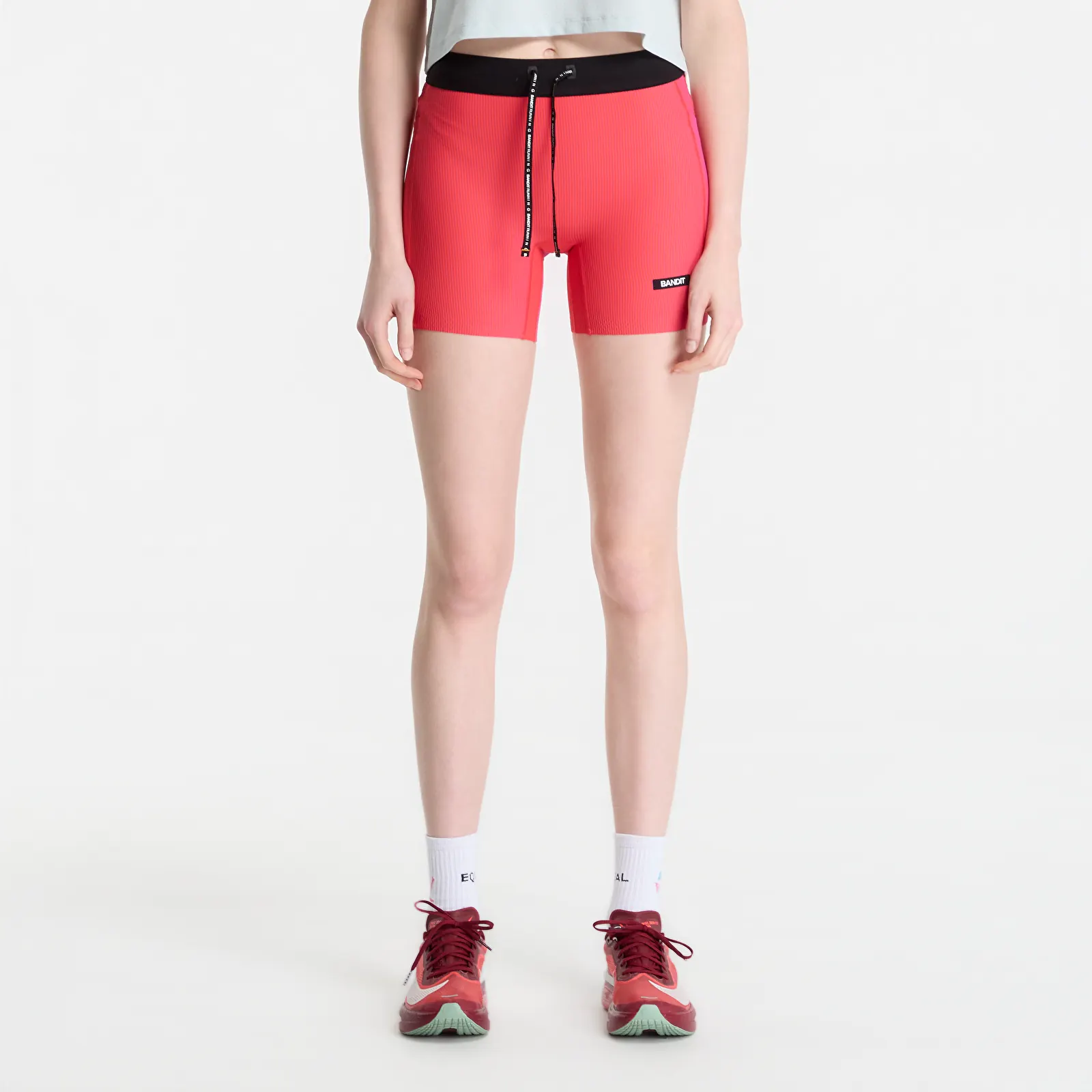 Kurzhosen BANDIT Women's Striped Cadence™ 5 Compression Shorts Poppy/ Azalea