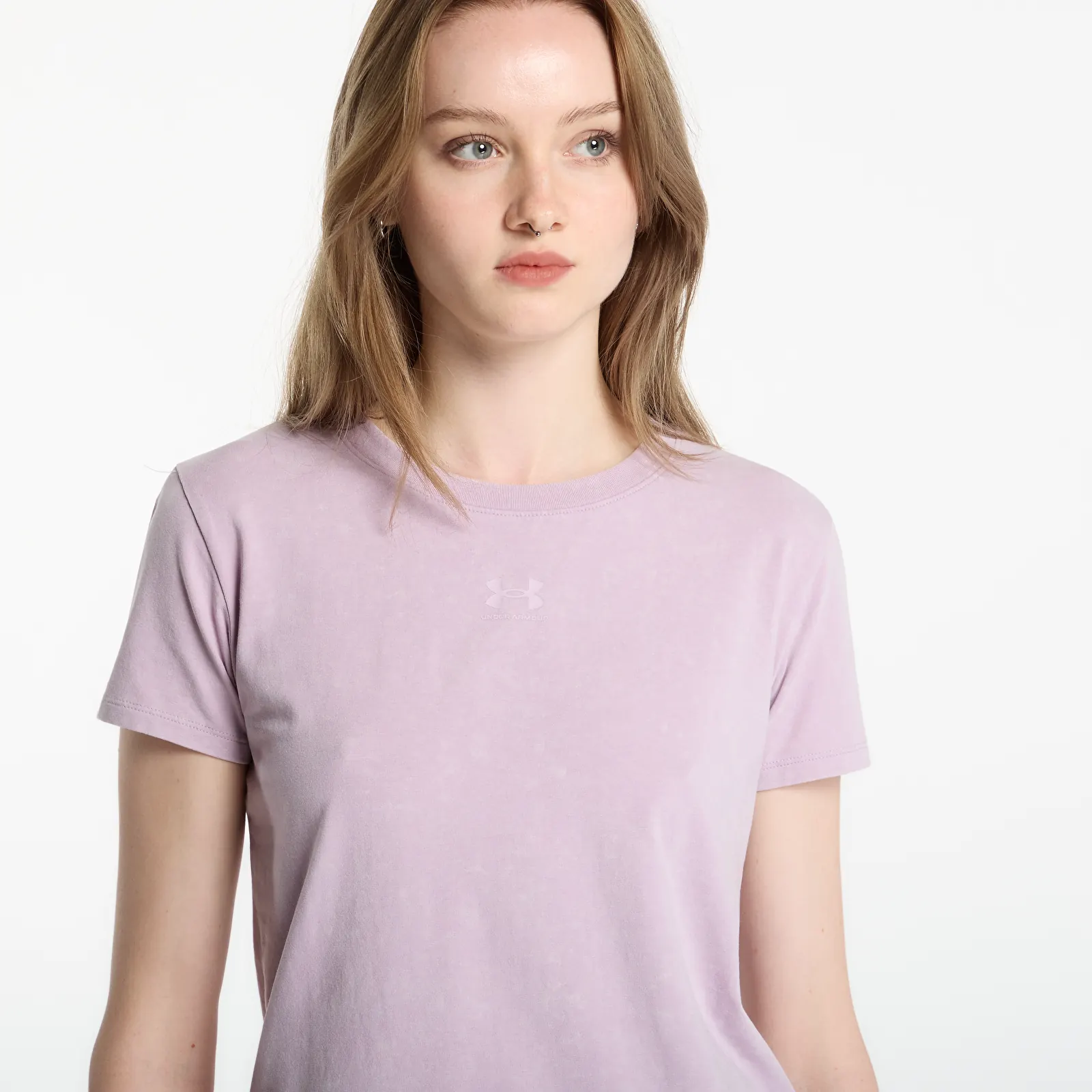 Tricouri femei Under Armour Rival Cotton Wash Ss Mauve Pink