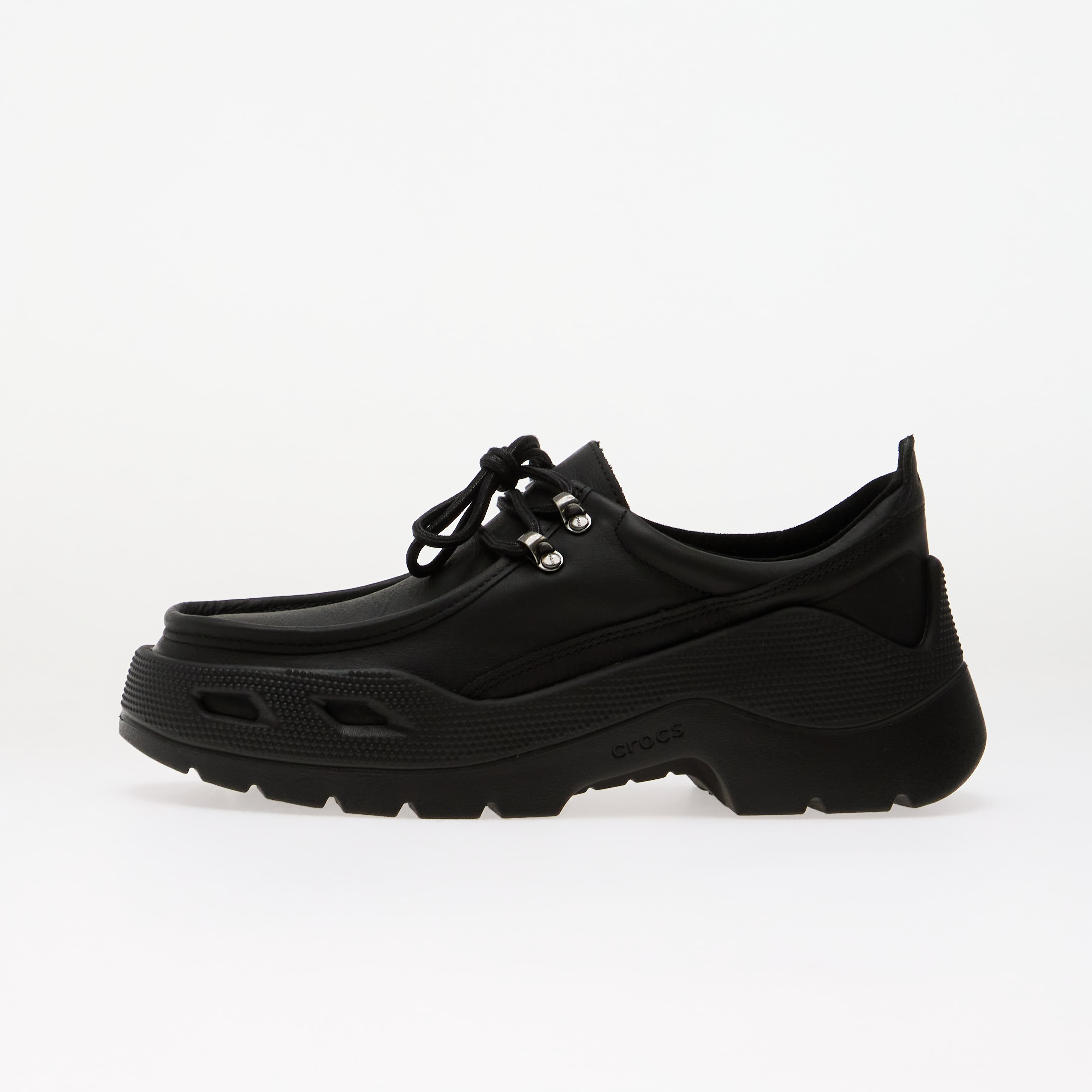 Shoes Crocs Gallery Leather Shoe Black/ Black 10