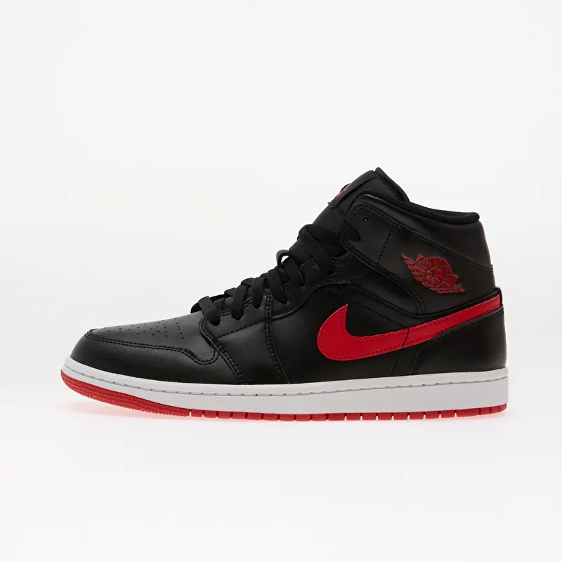 Air Jordan 1 Mid Black/ University Red-White