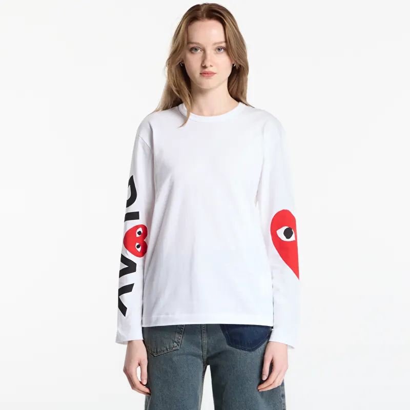 T-shirt Comme des Garçons PLAY T-Shirt Logo Print Knit UNISEX White